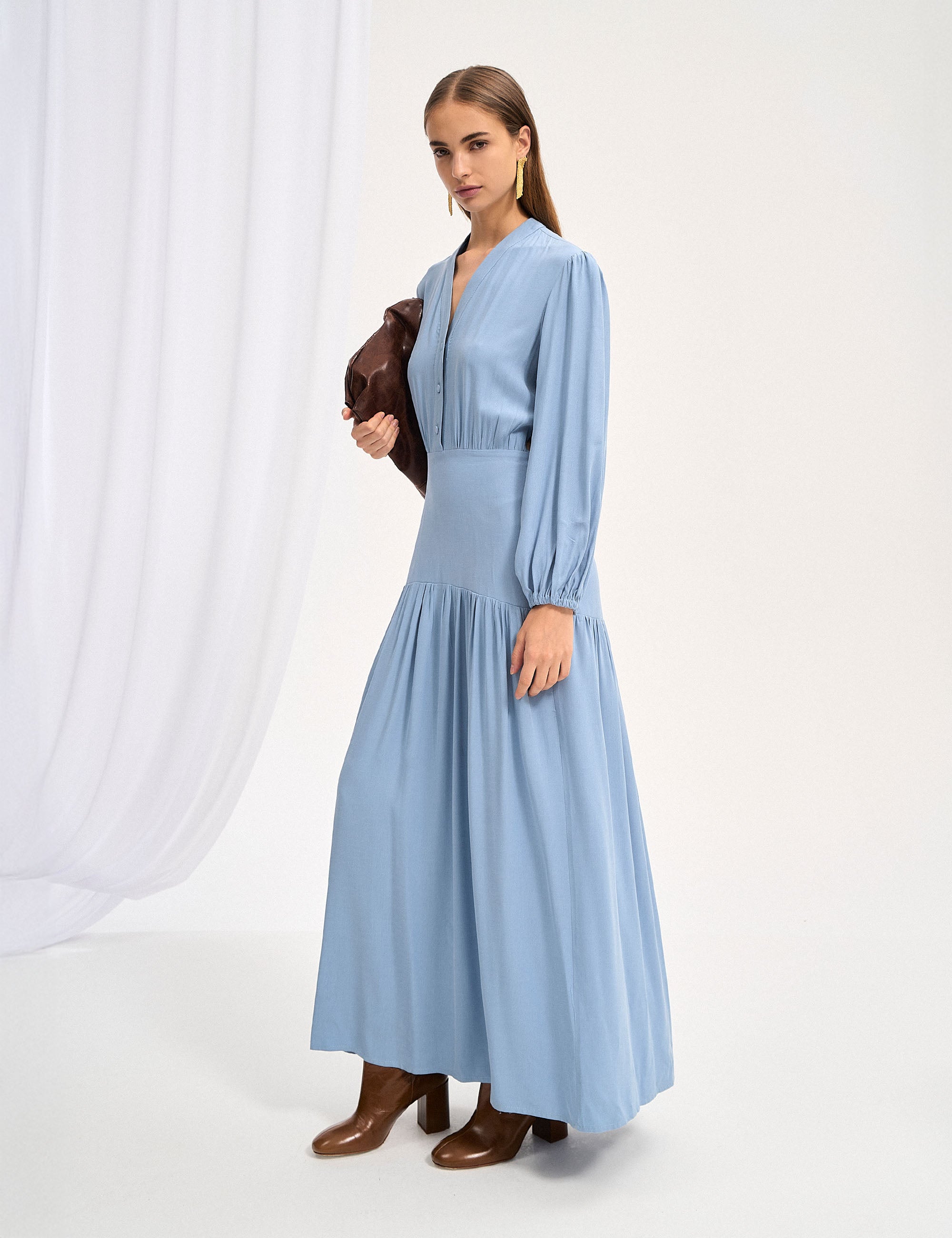 Vestido Maitê Liocel Azul Celeste