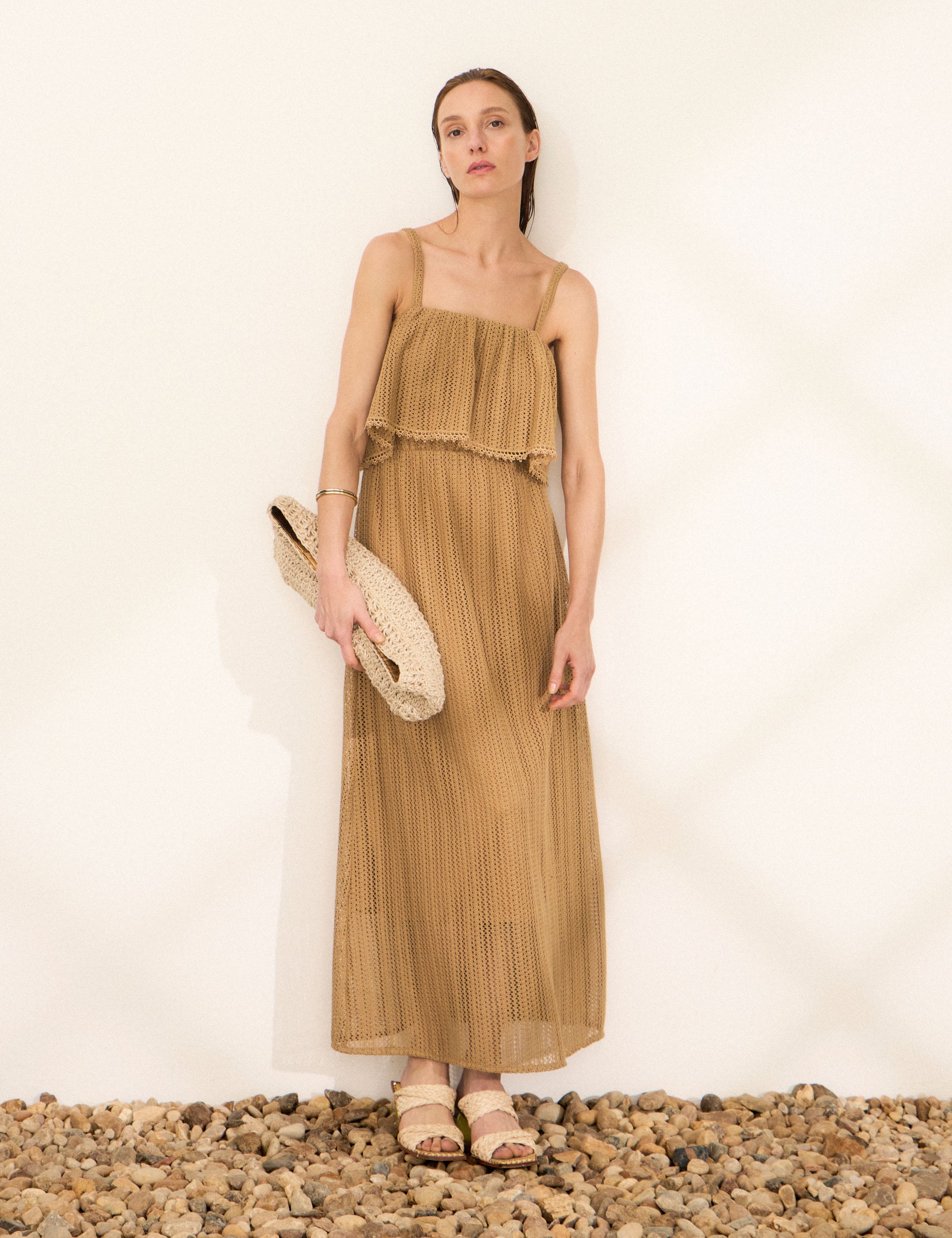 Vestido Malta Renda Bege