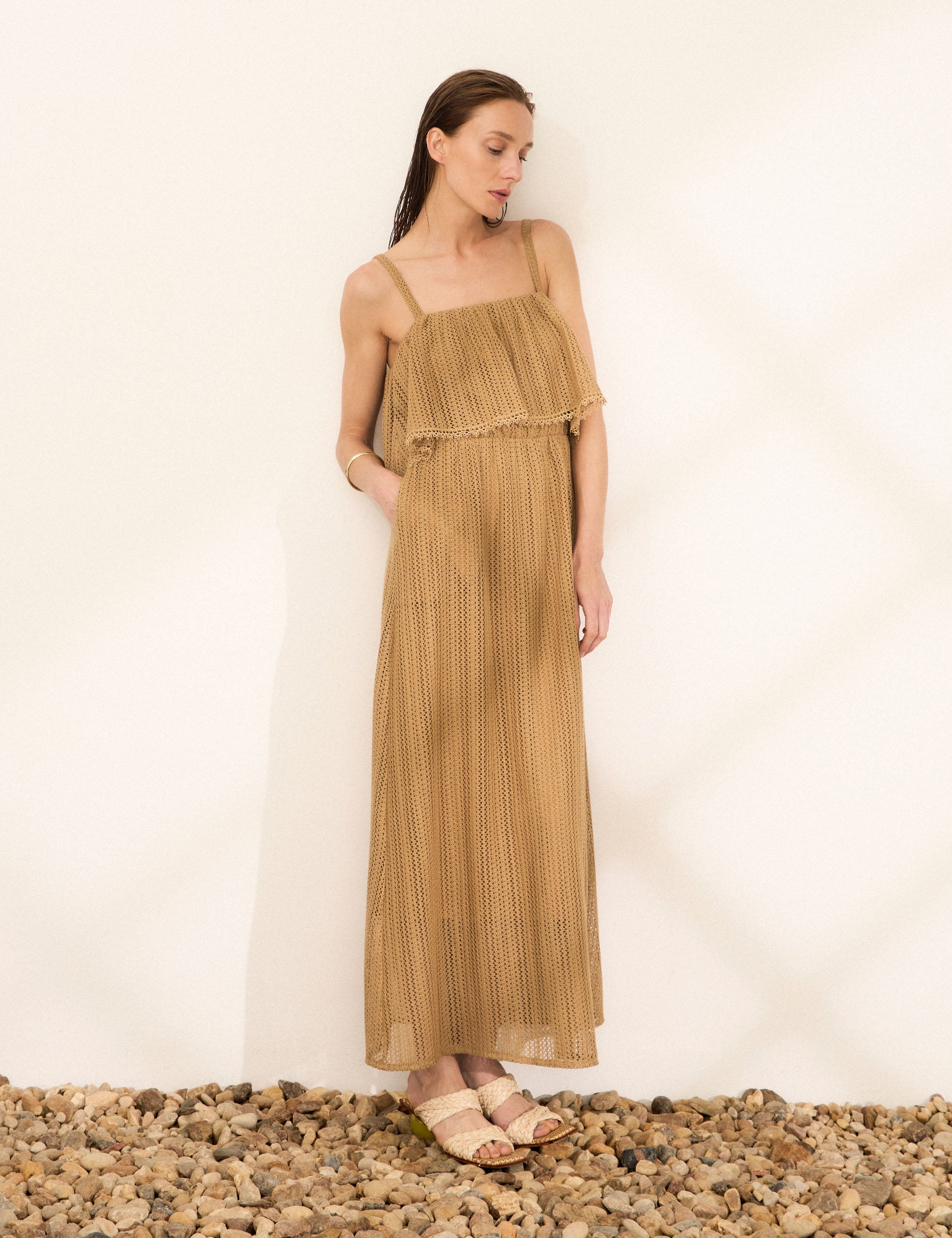 Vestido Malta Renda Bege