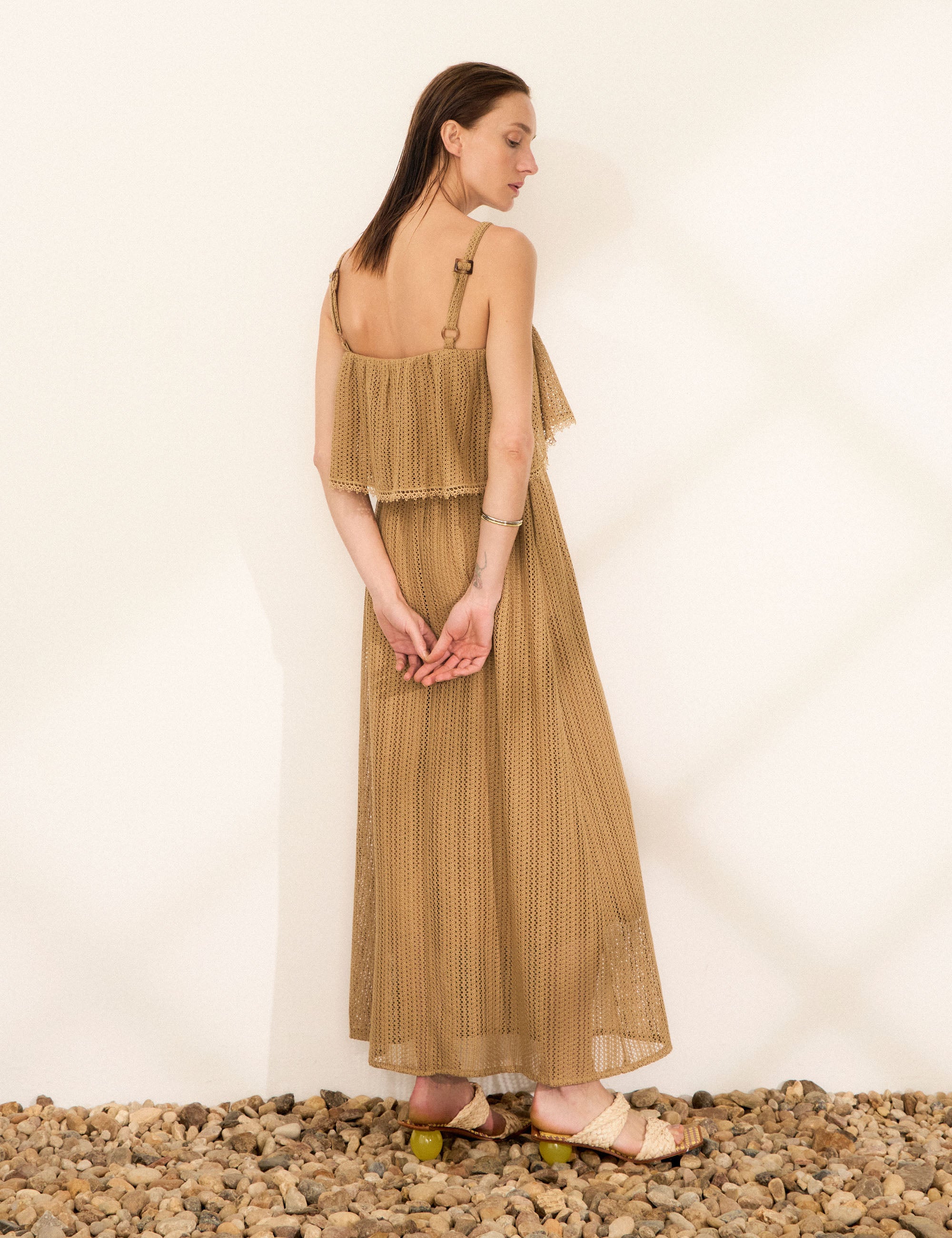 Vestido Malta Renda Bege