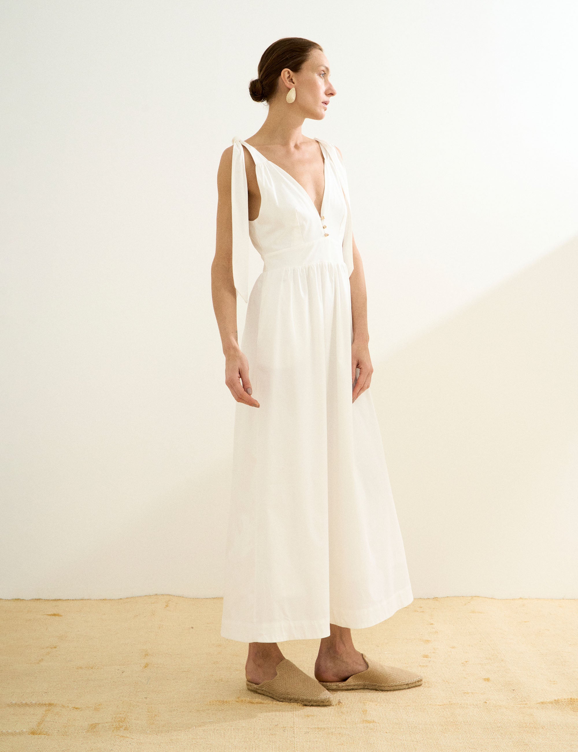 Vestido Marilia Tricoline Off White