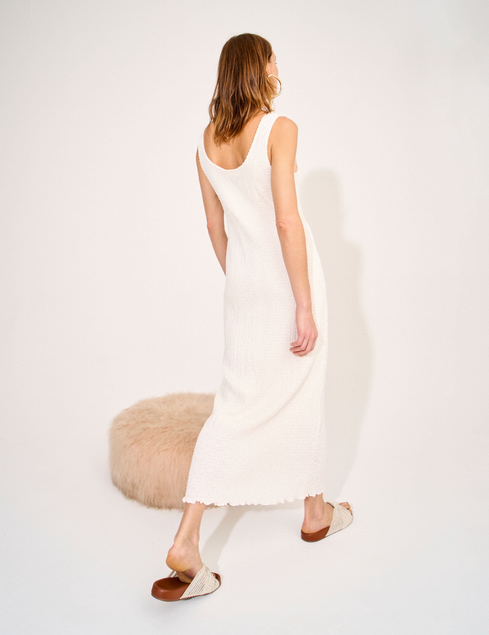 Vestido Mia Plissado Off White