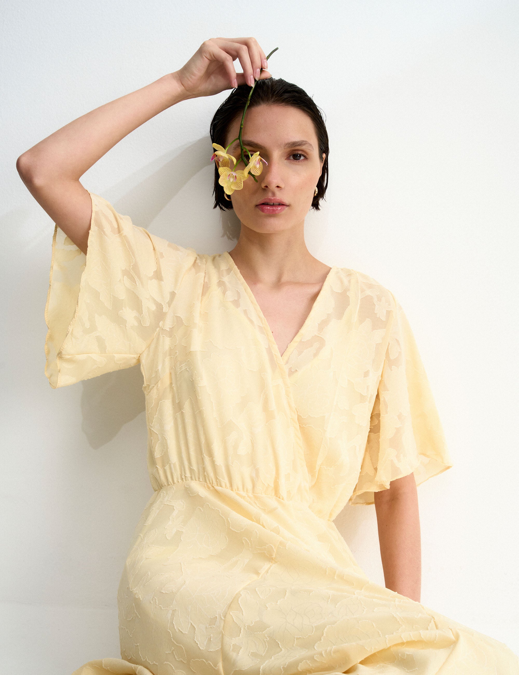 Vestido Nila Chifon Amarelo