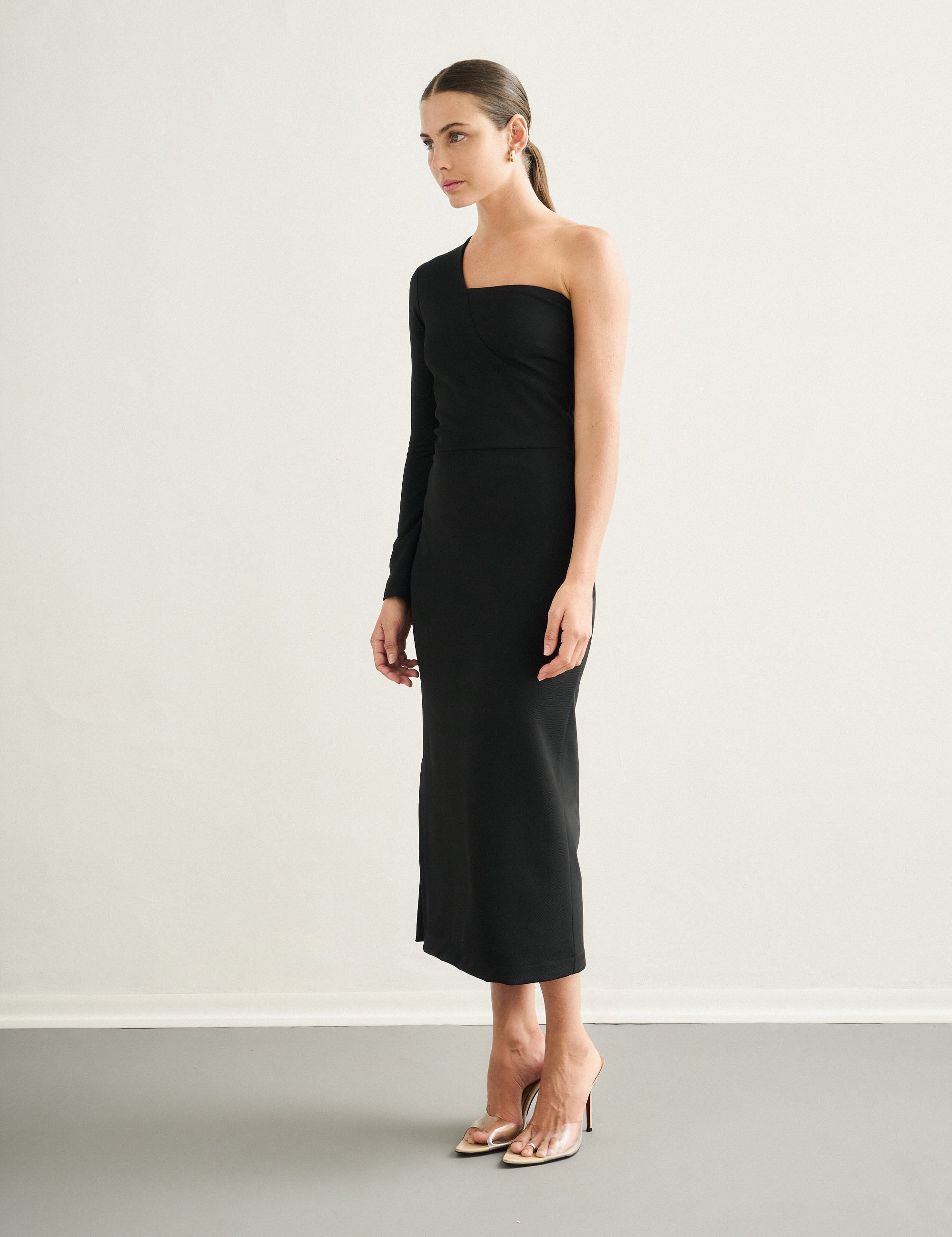 Vestido Ombro Malha Preto