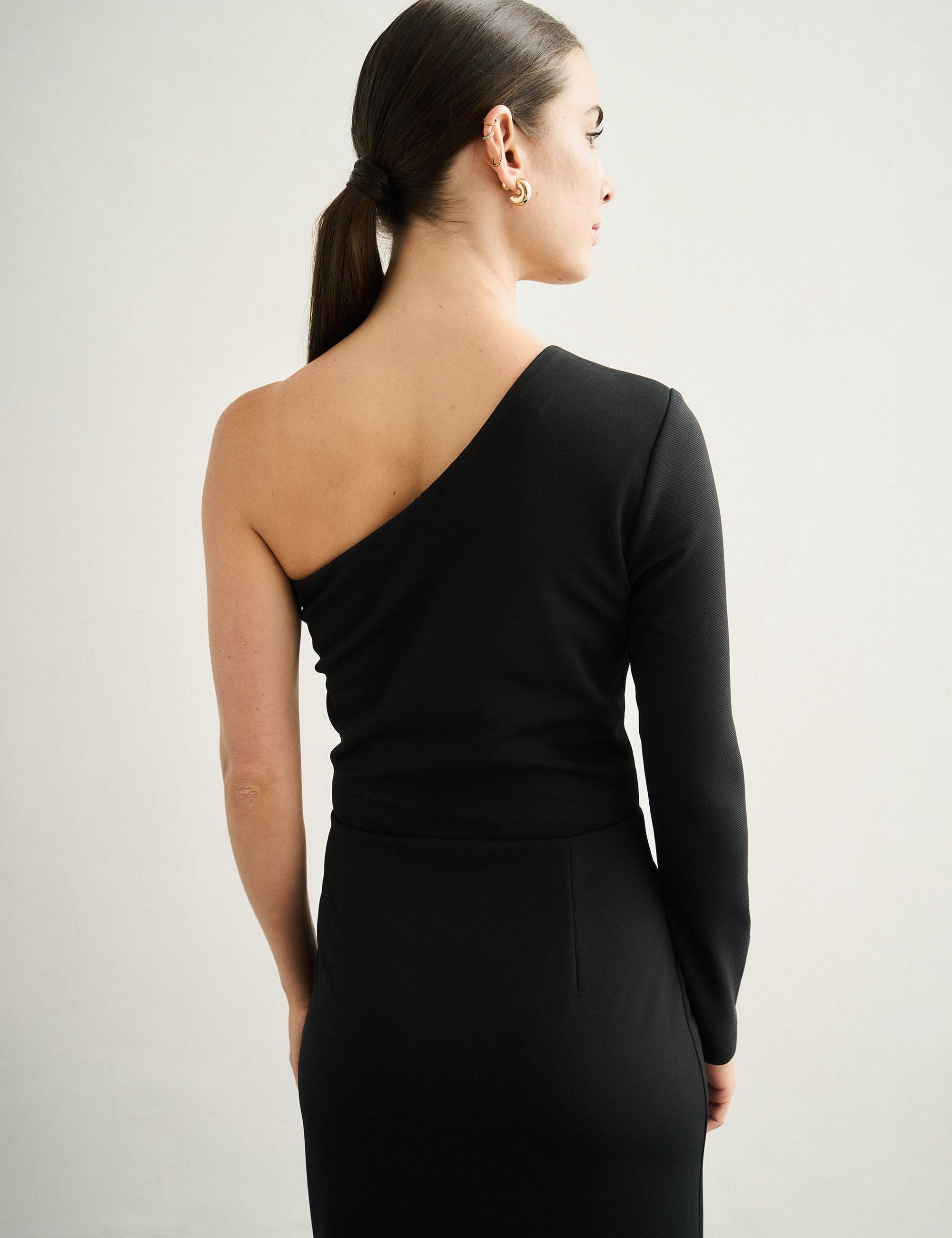 Vestido Ombro Malha Preto