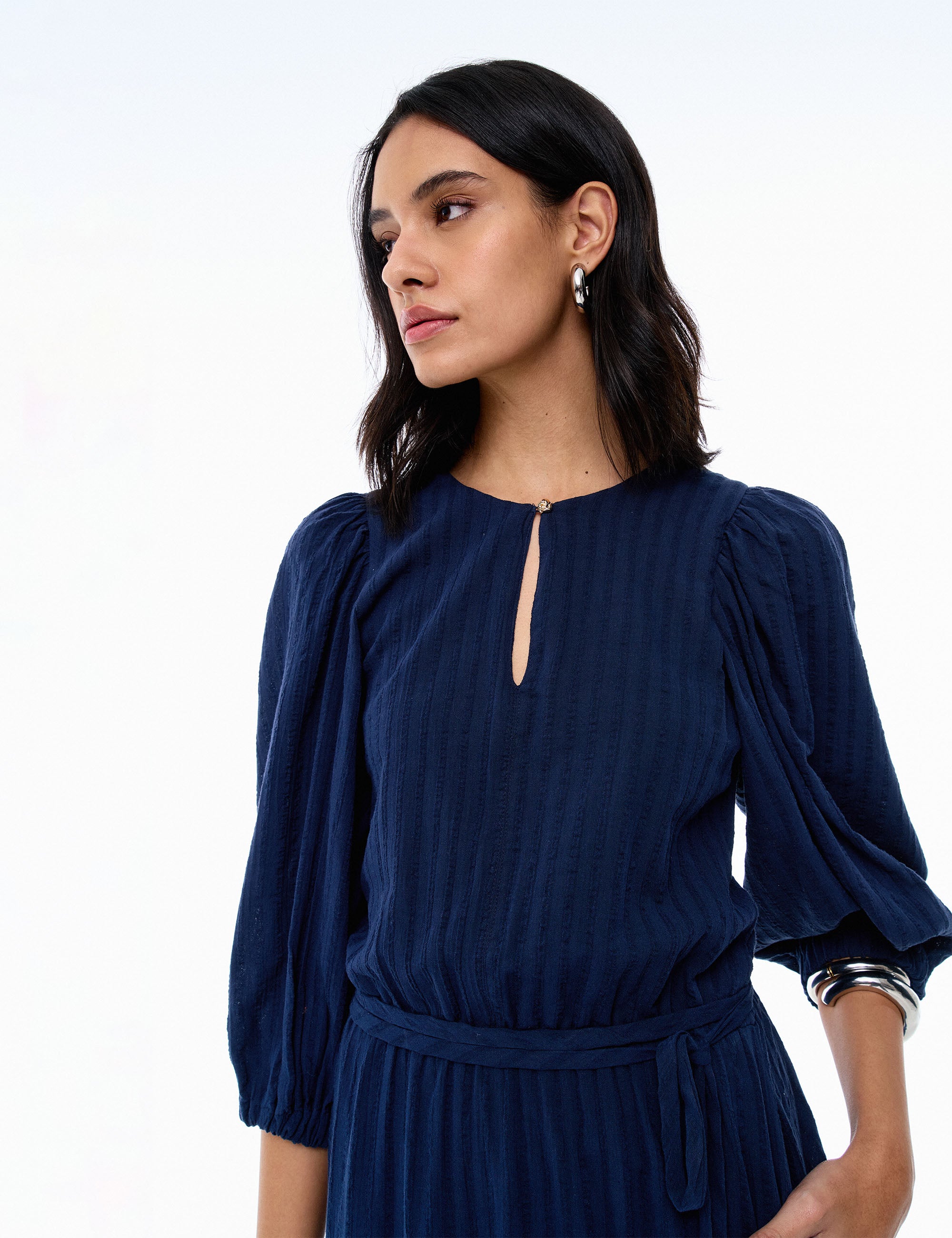 Vestido Romana Crepe Marinho