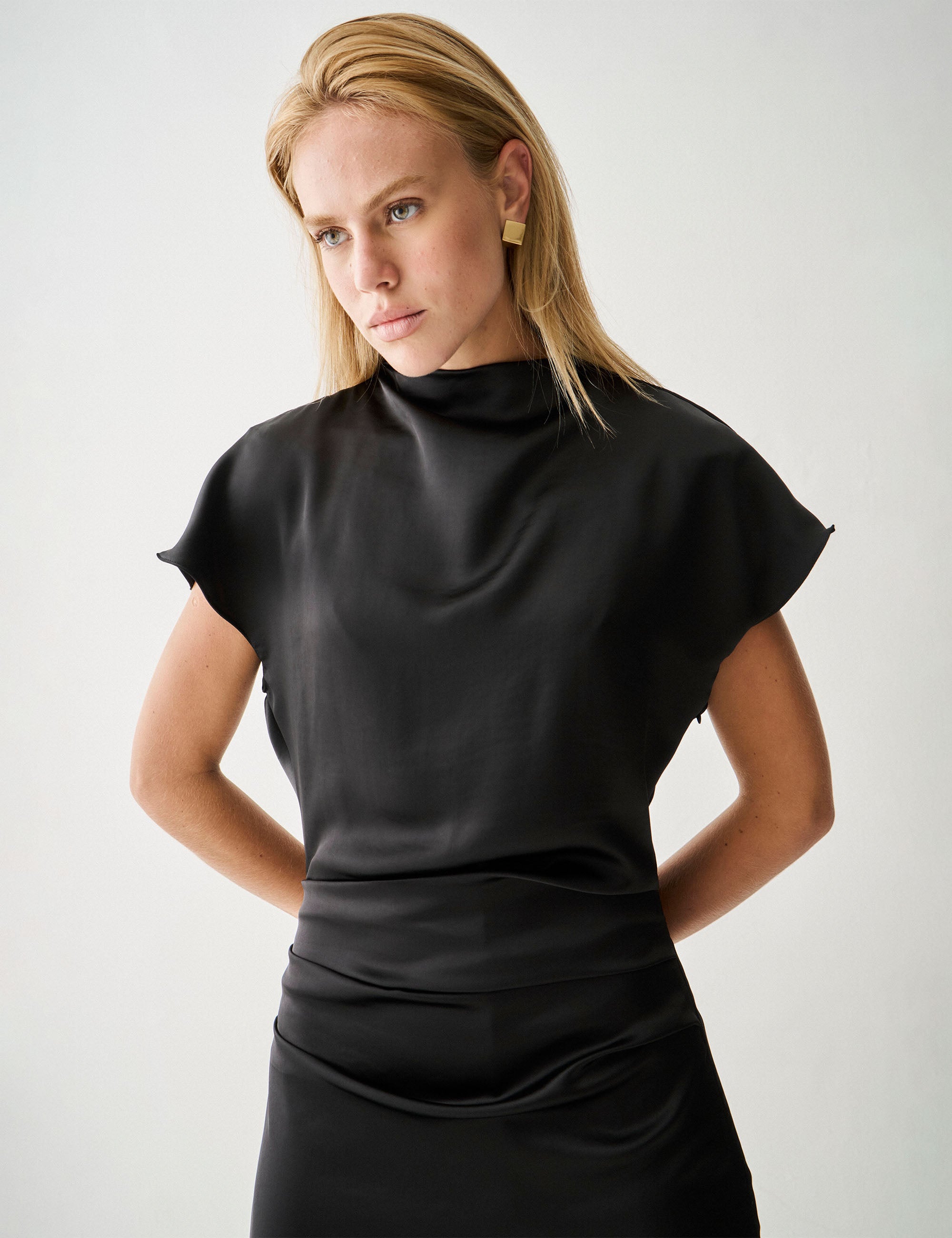 Vestido Siena Cetim Preto