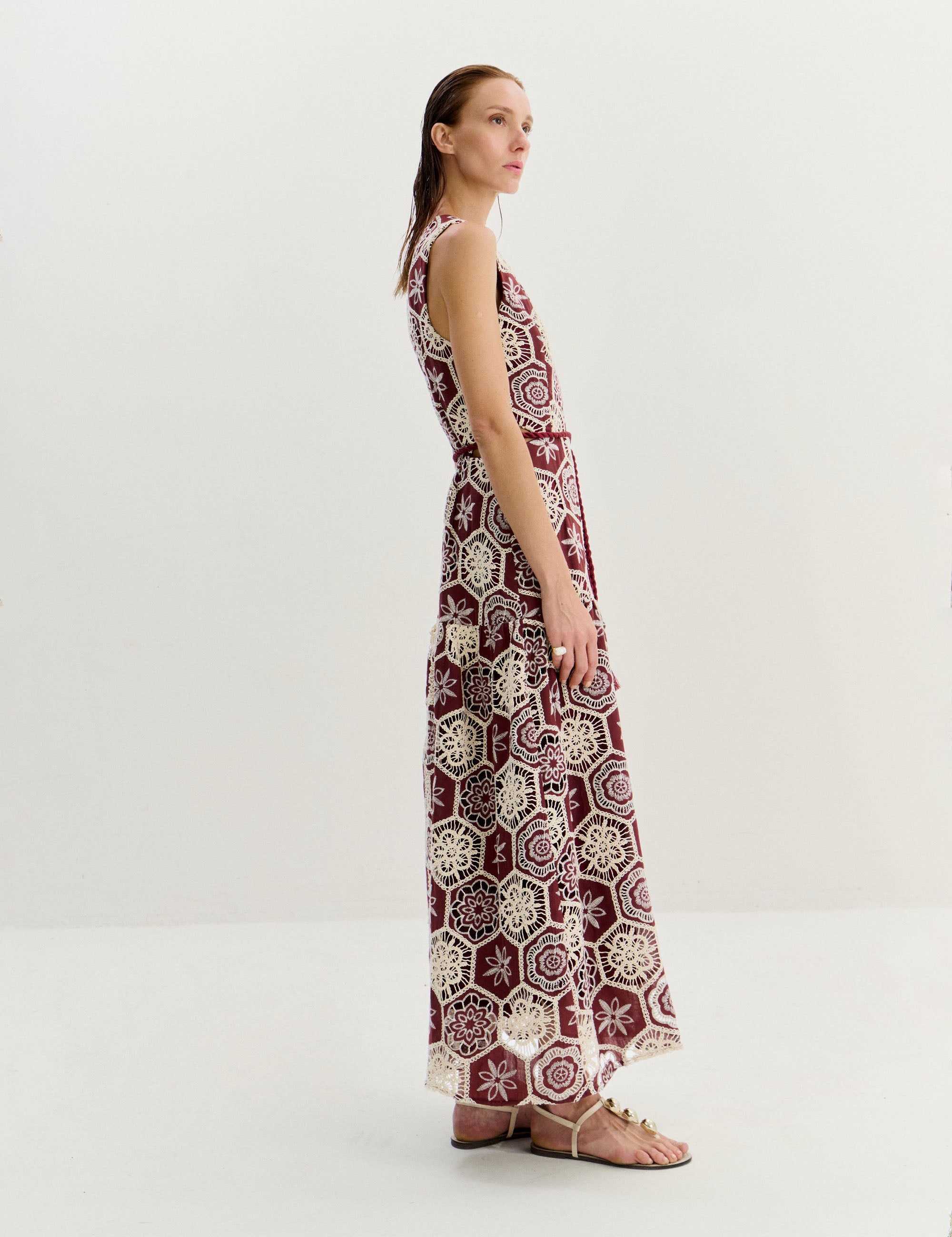 Vestido Vittoria Algodão Pinhão