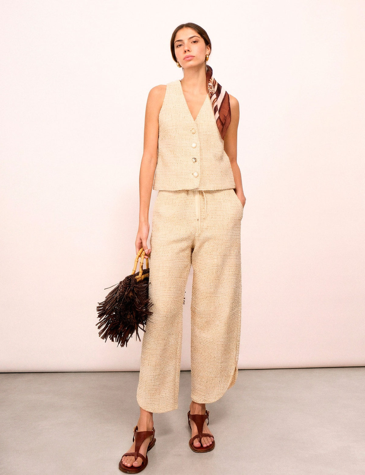 Conjunto Elle Tweed Bege