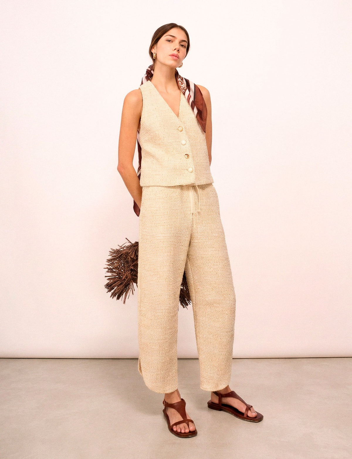 Conjunto Elle Tweed Bege