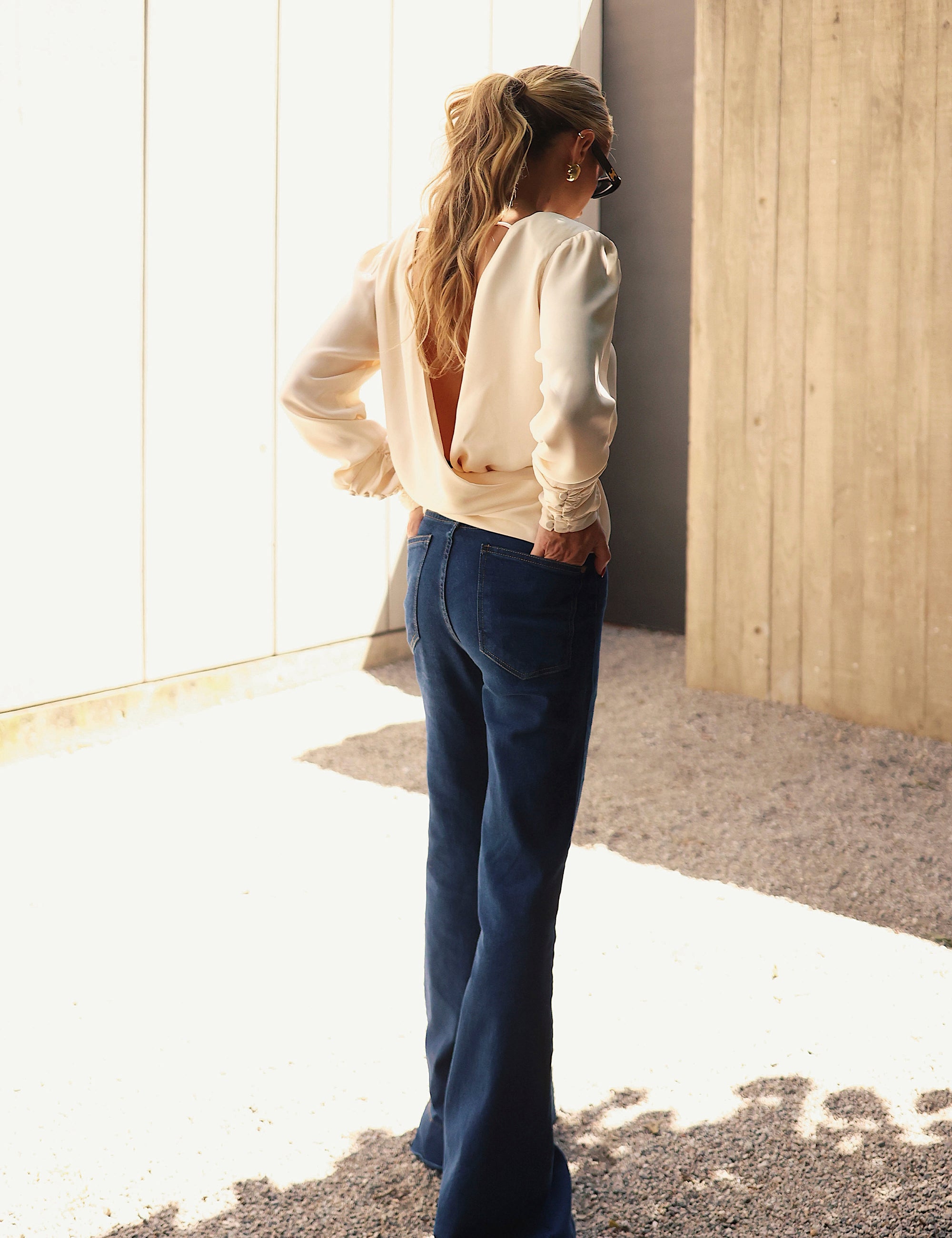 Blusa Transpasse Acetinada Pérola