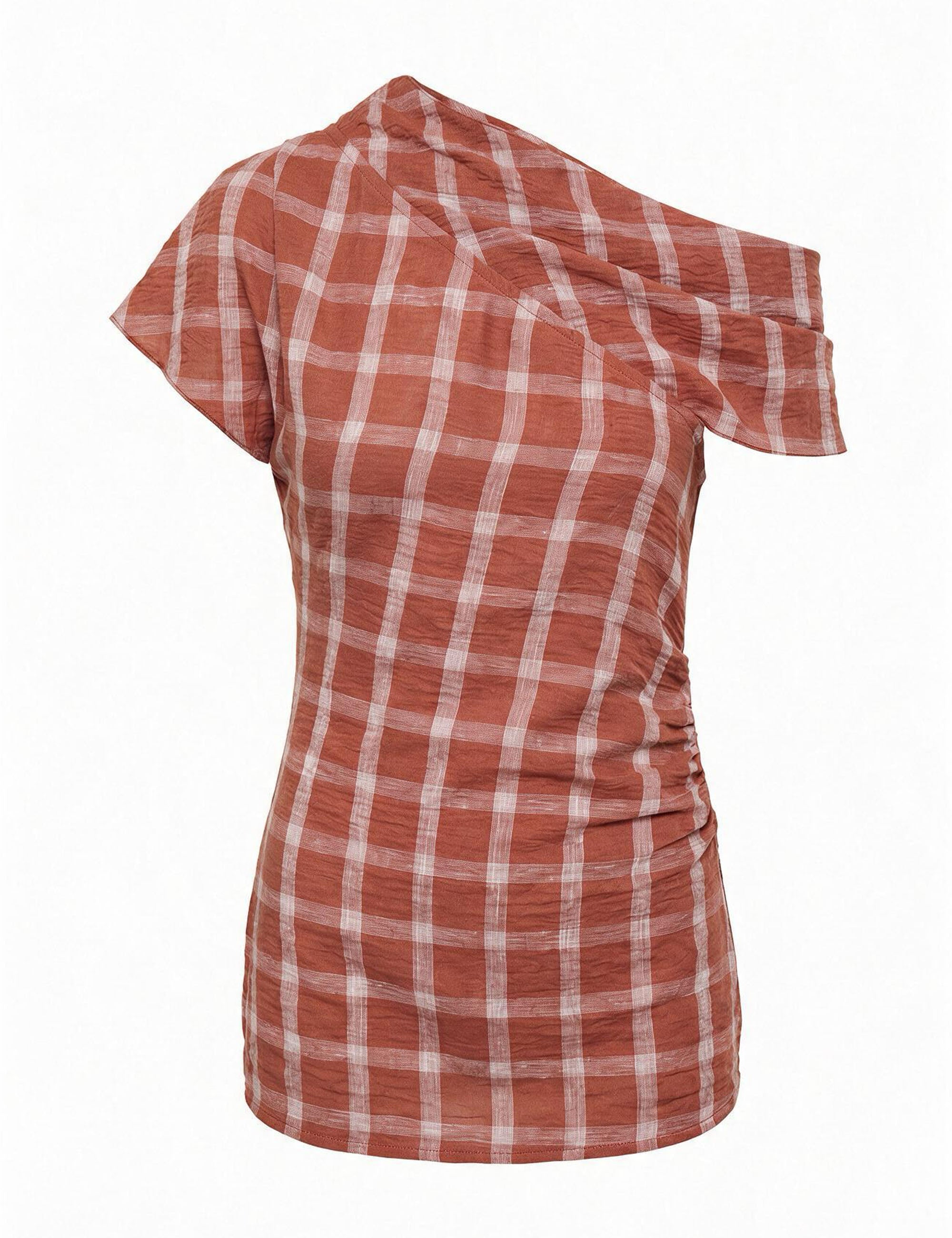 Blusa Graziela Xadrez Terracota