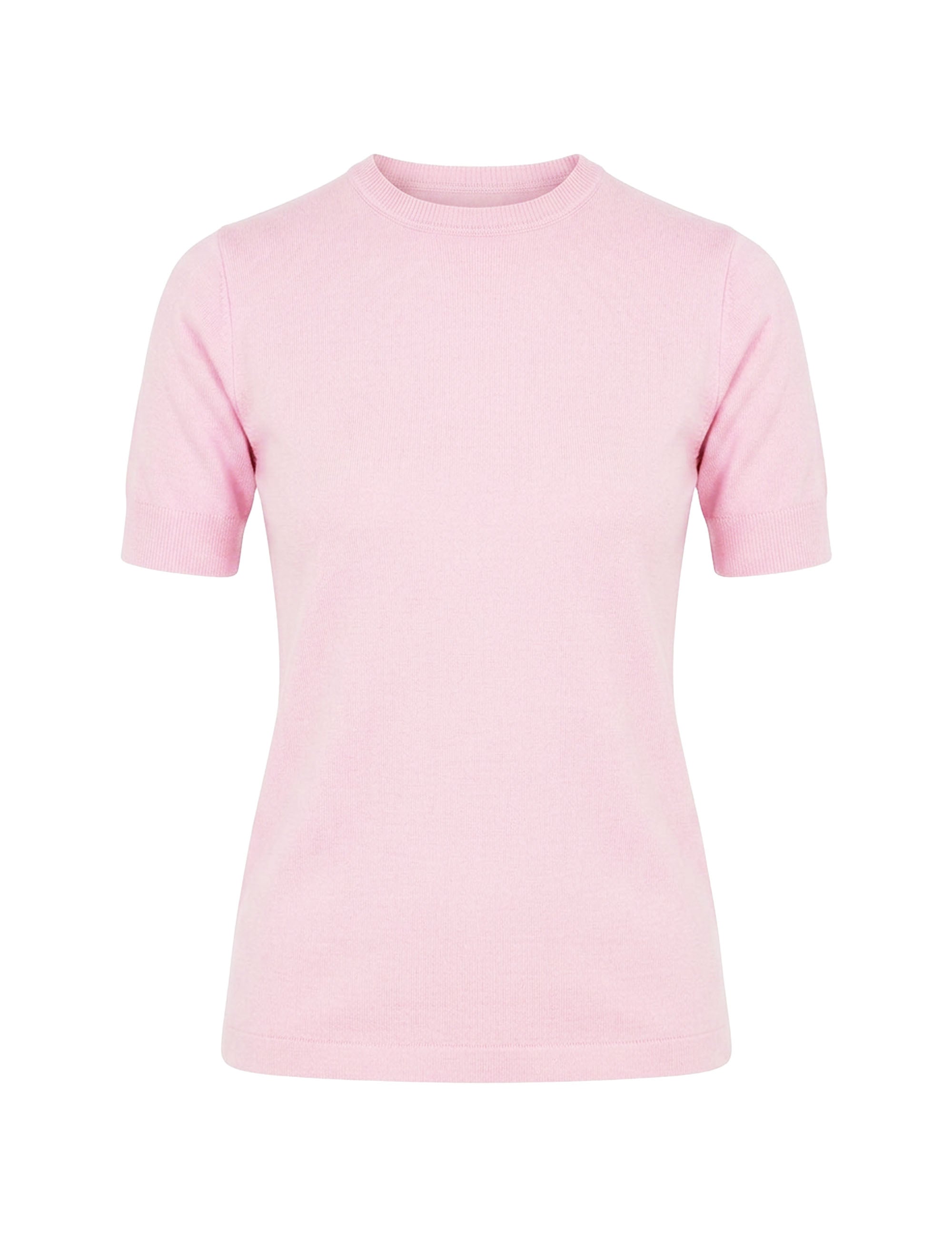 Blusa Manga Curta Tricot Rosa Pó