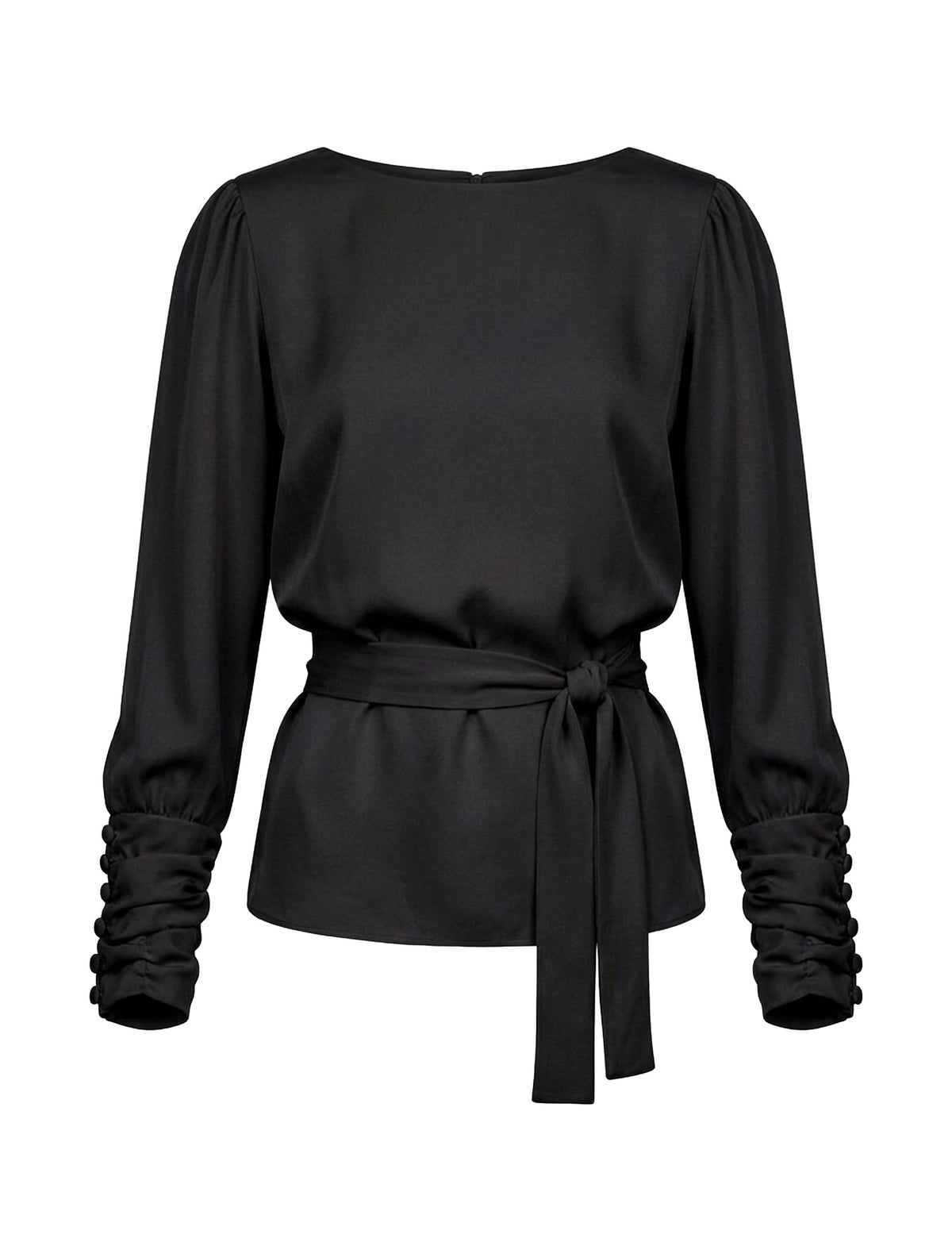 Blusa Transpasse Acetinada Preto