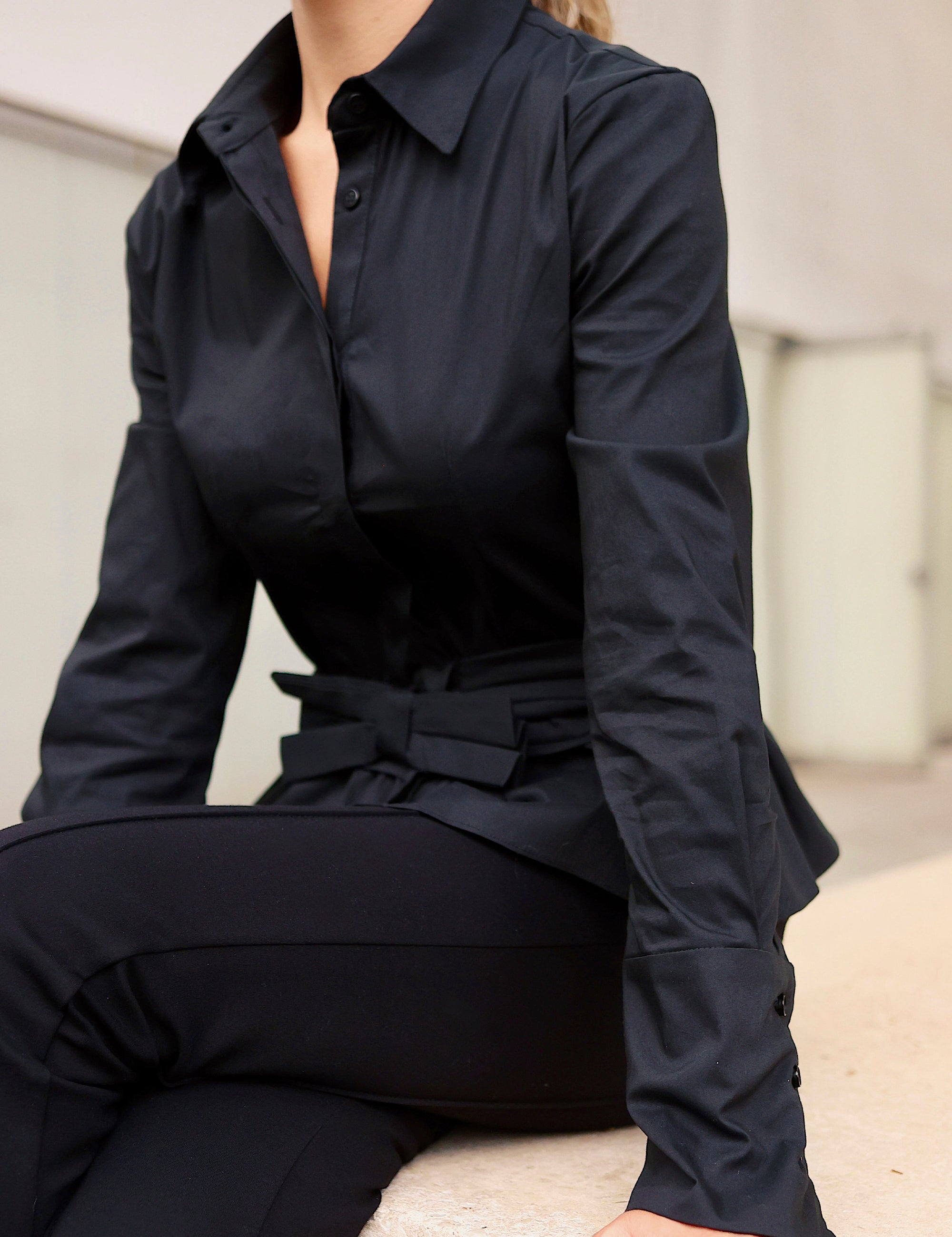 Camisa Tricoline Preto