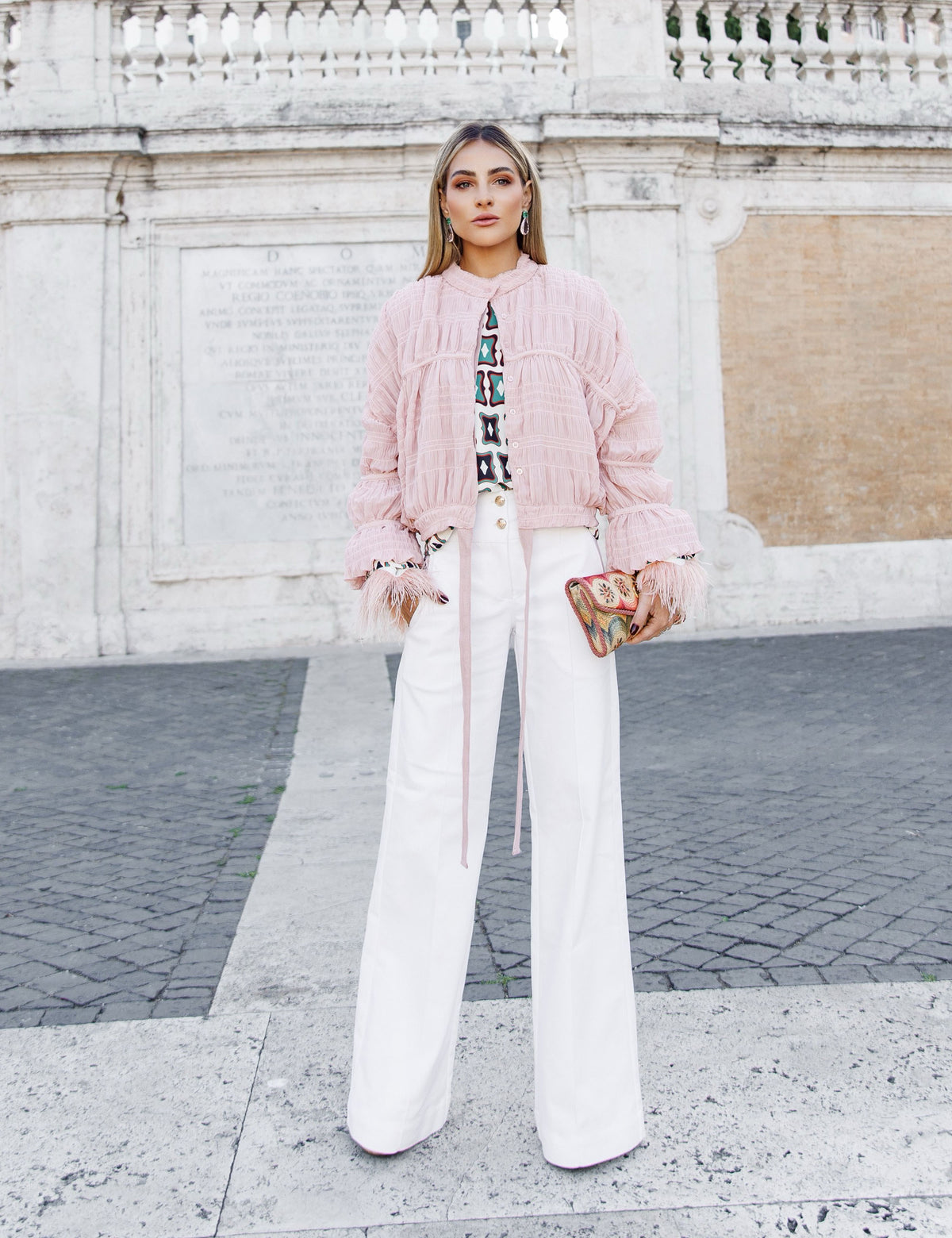 Casaqueto Plissado Chiffon Rose