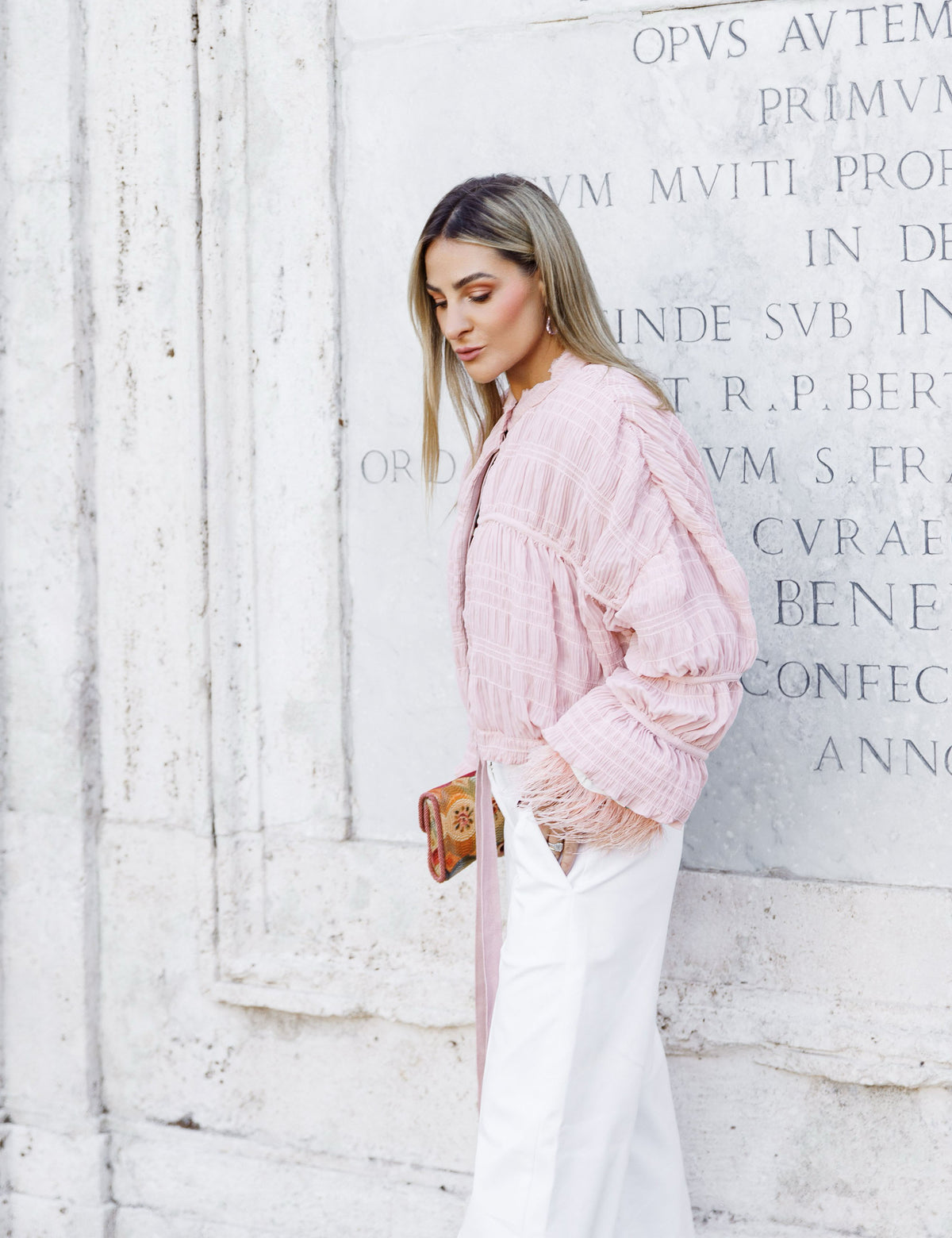 Calça Wide Leg Alfaiataria Off White