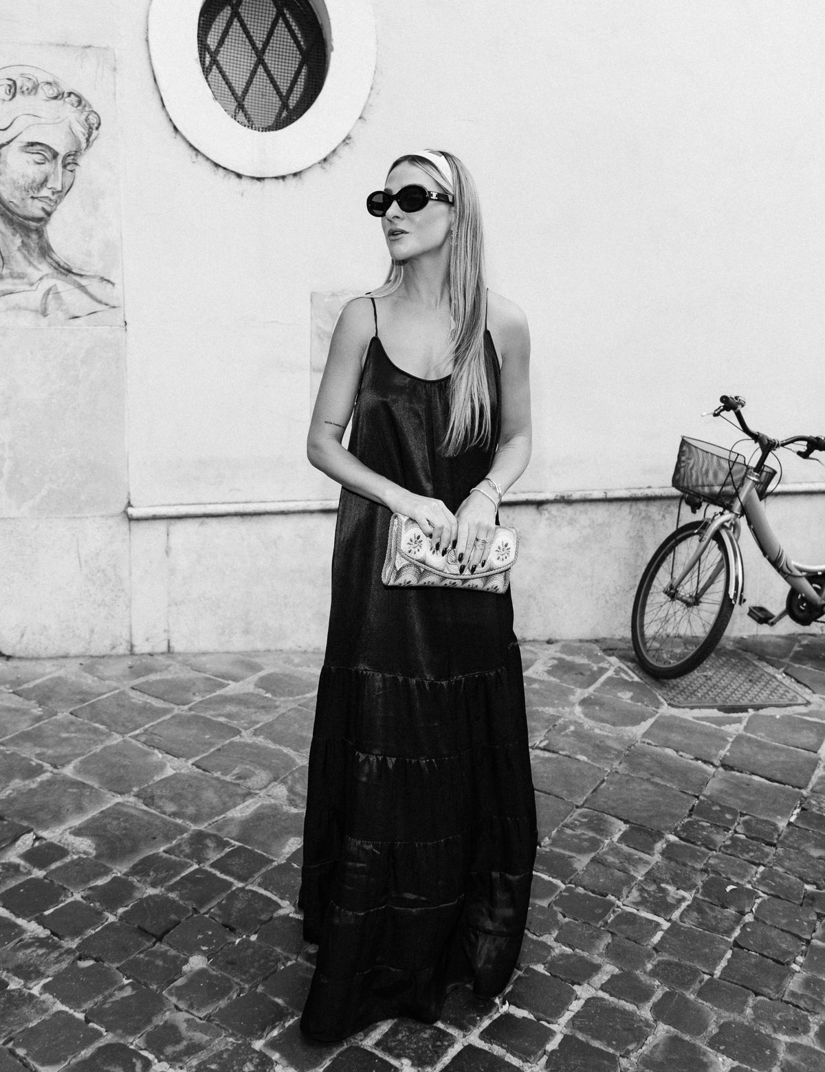 Vestido Fluido Cetim Crinkle Preto