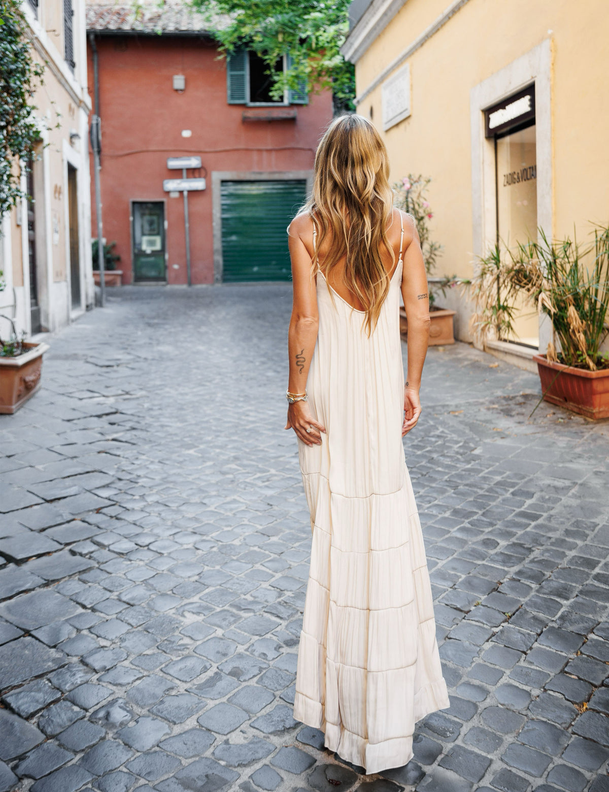 Vestido Fluido Cetim Crinkle Pérola