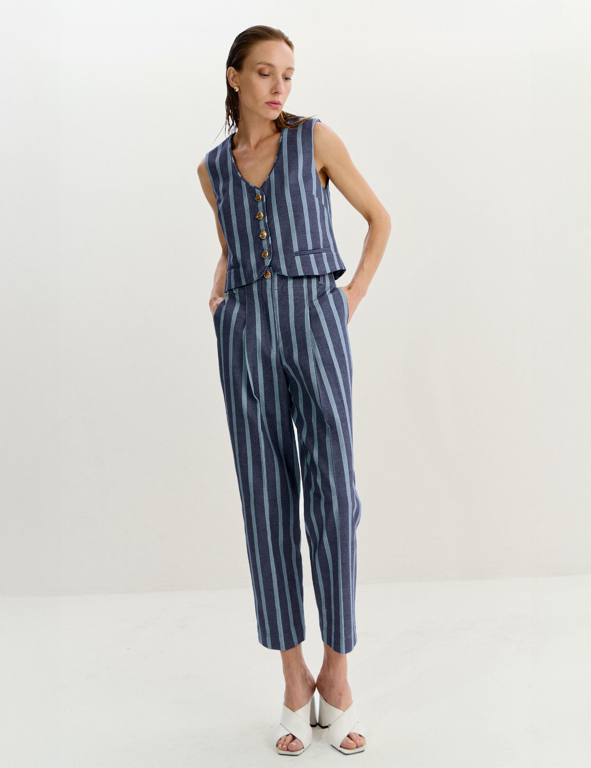 Calça Isabella Listra Marinho