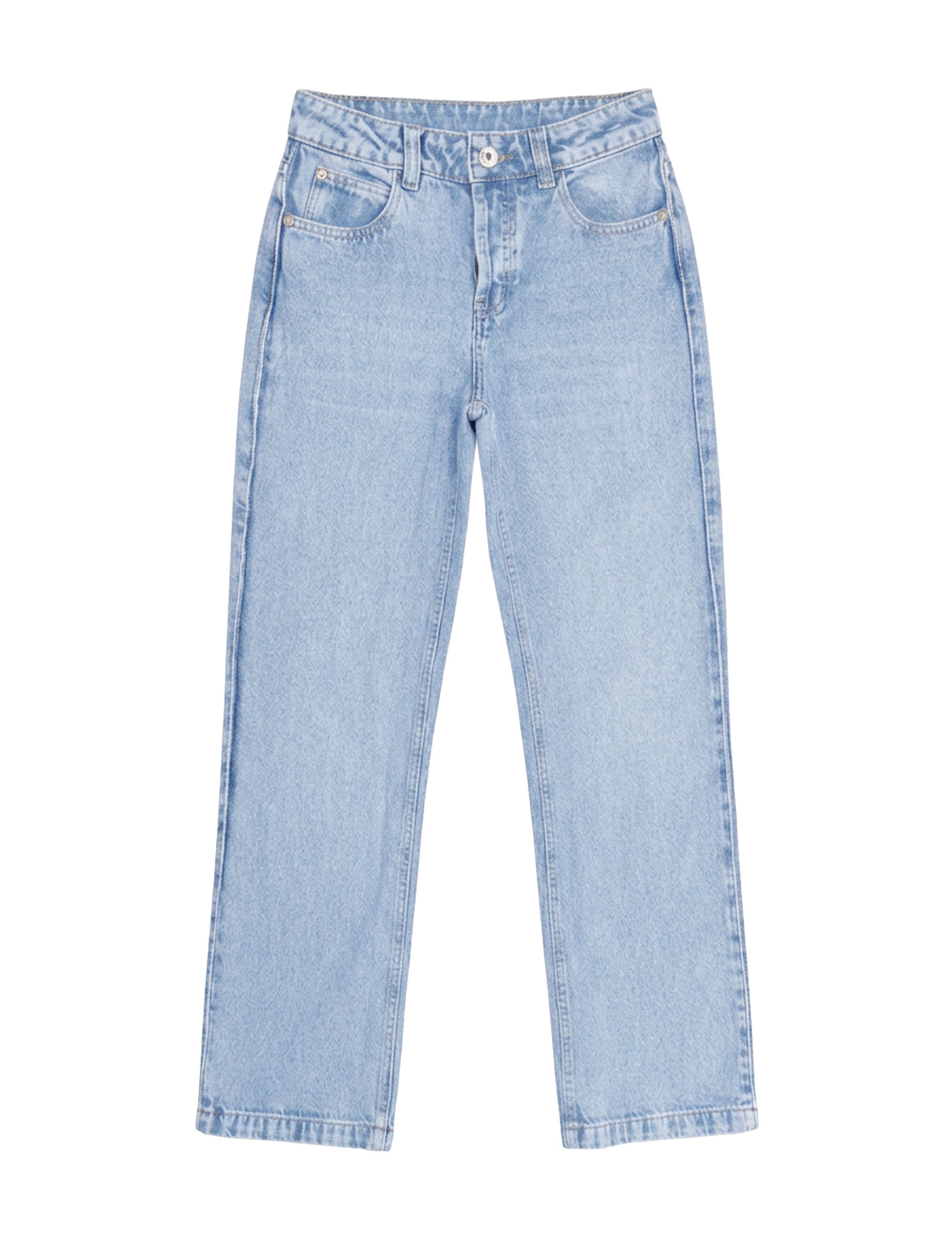 Calça Reta Nervura Denim Claro