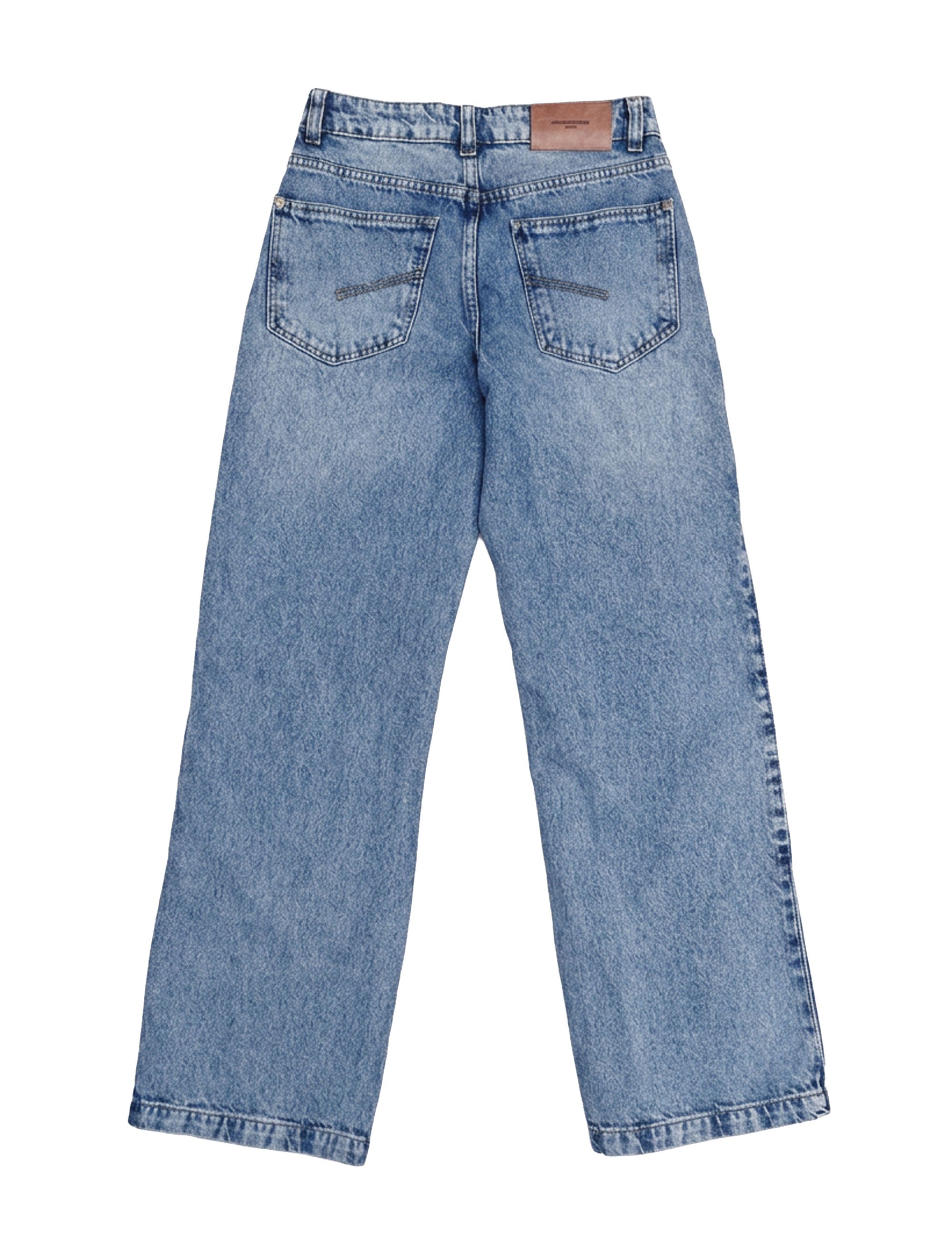 Calça Reta Nervura Denim Médio