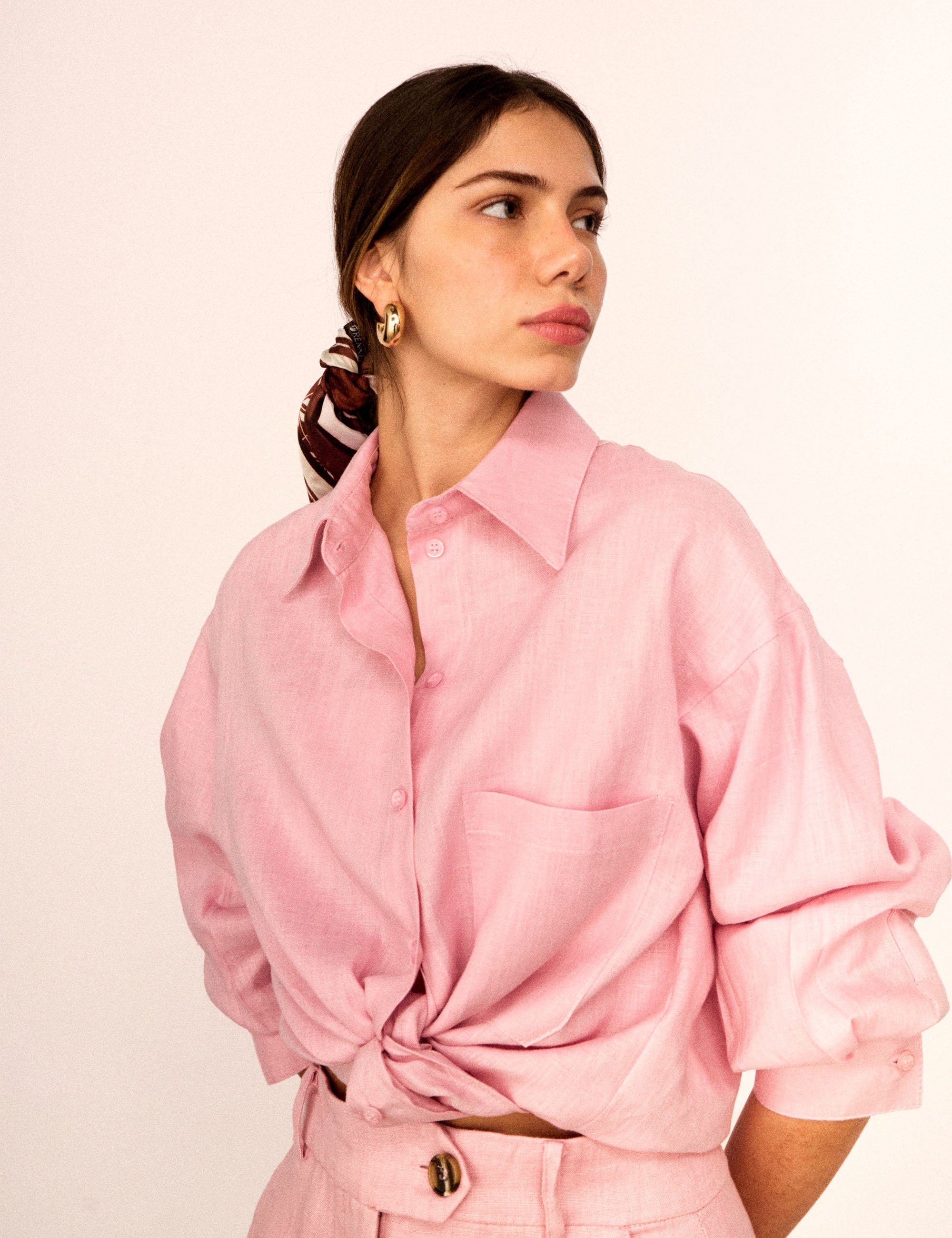 Camisa Roberta Linho Rosa
