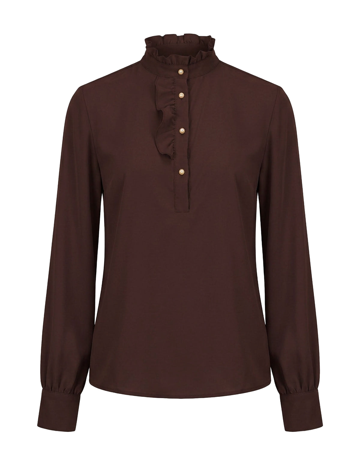 Camisa Aurora Crepe Marrom