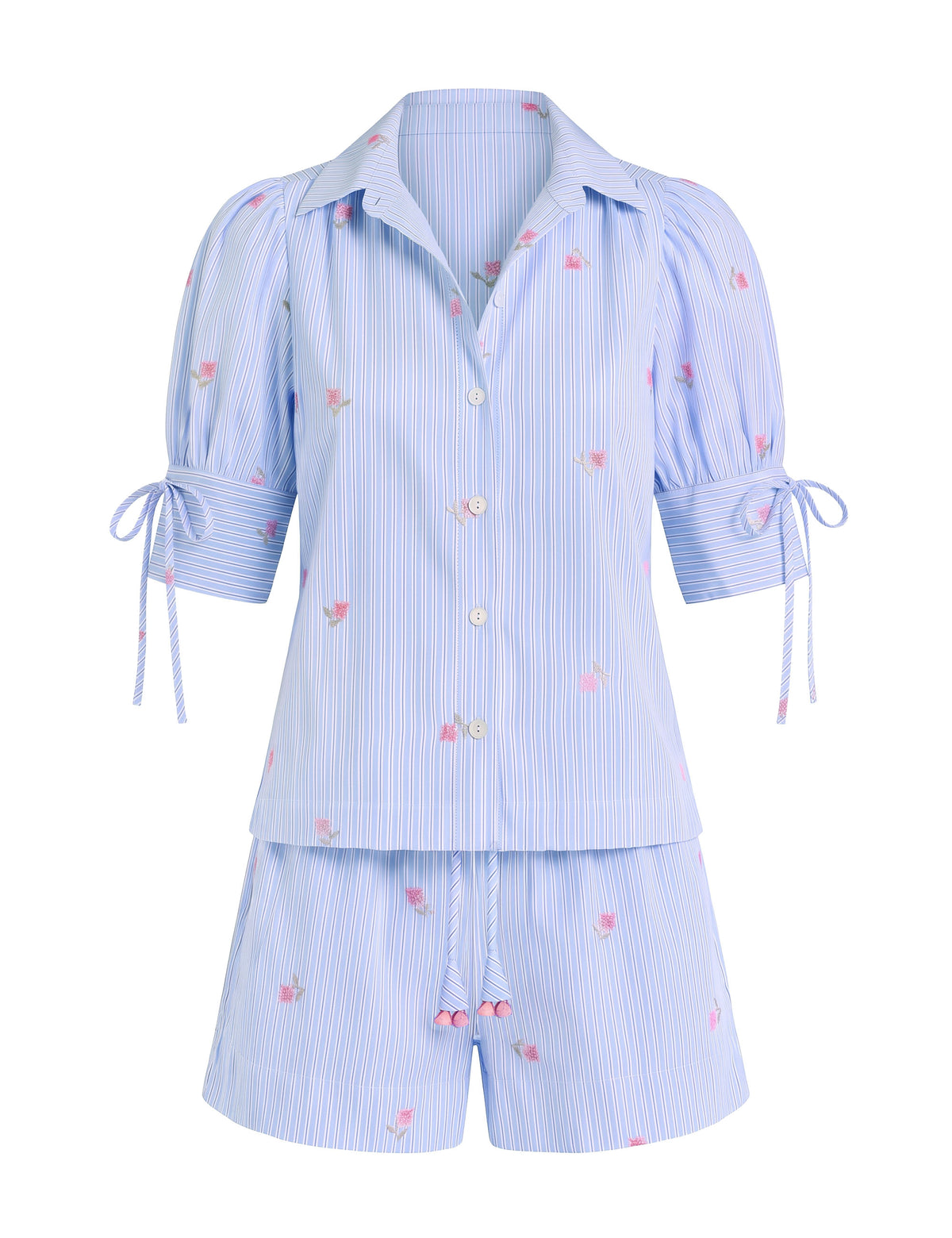 Conjunto Camélia Bordado Rosa