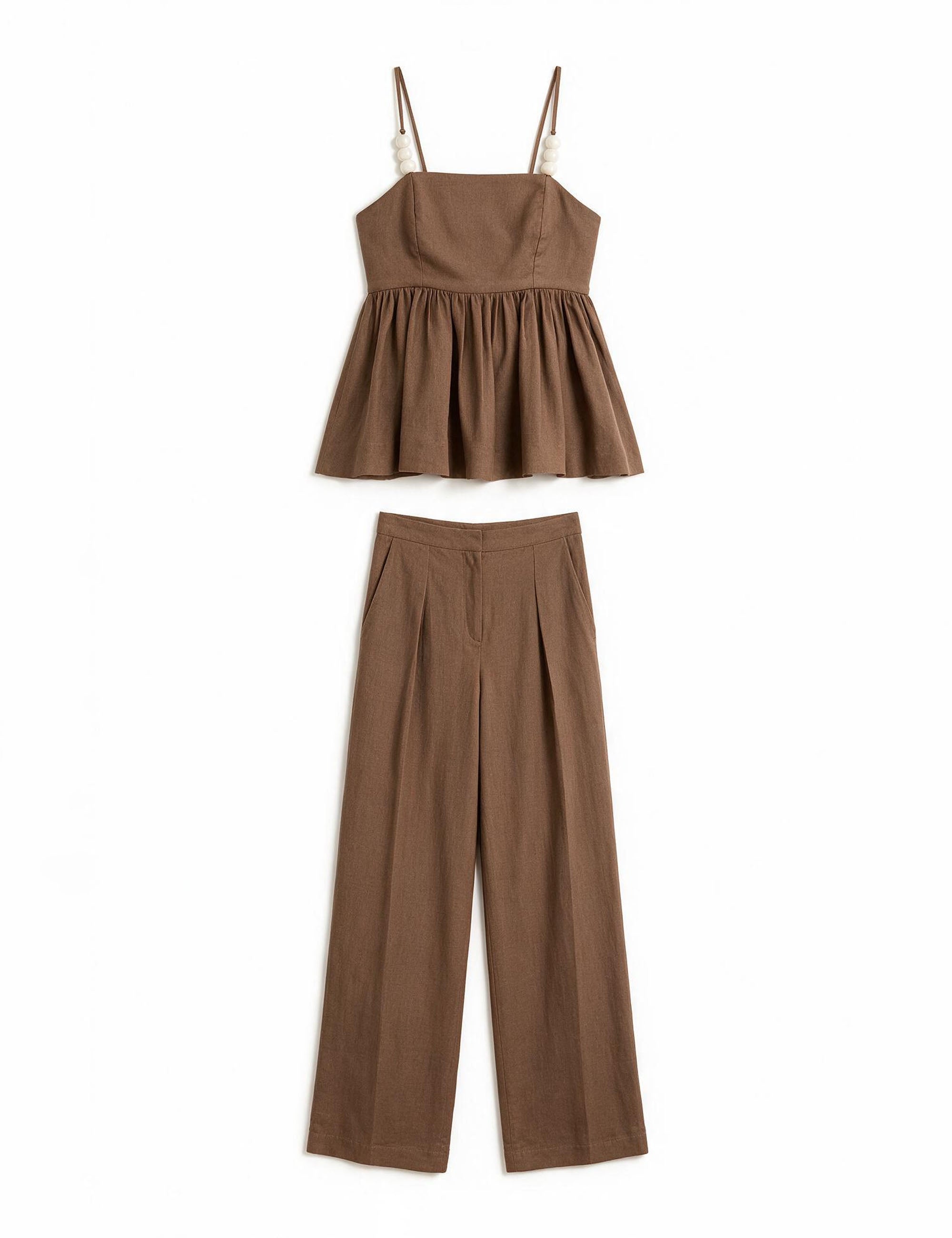 Conjunto Babi Peplum Marrom