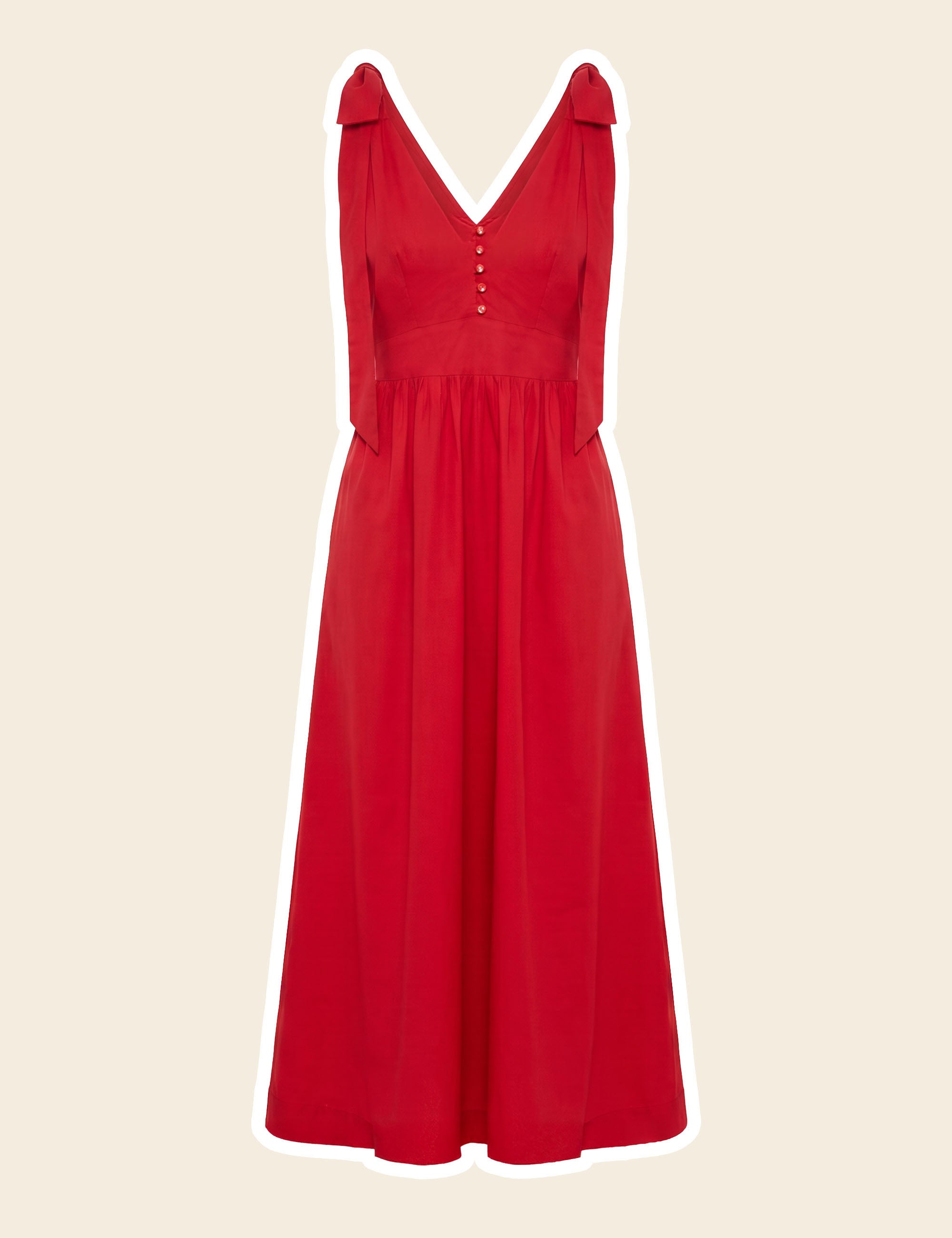 Vestido Marilia Tricoline Vermelho