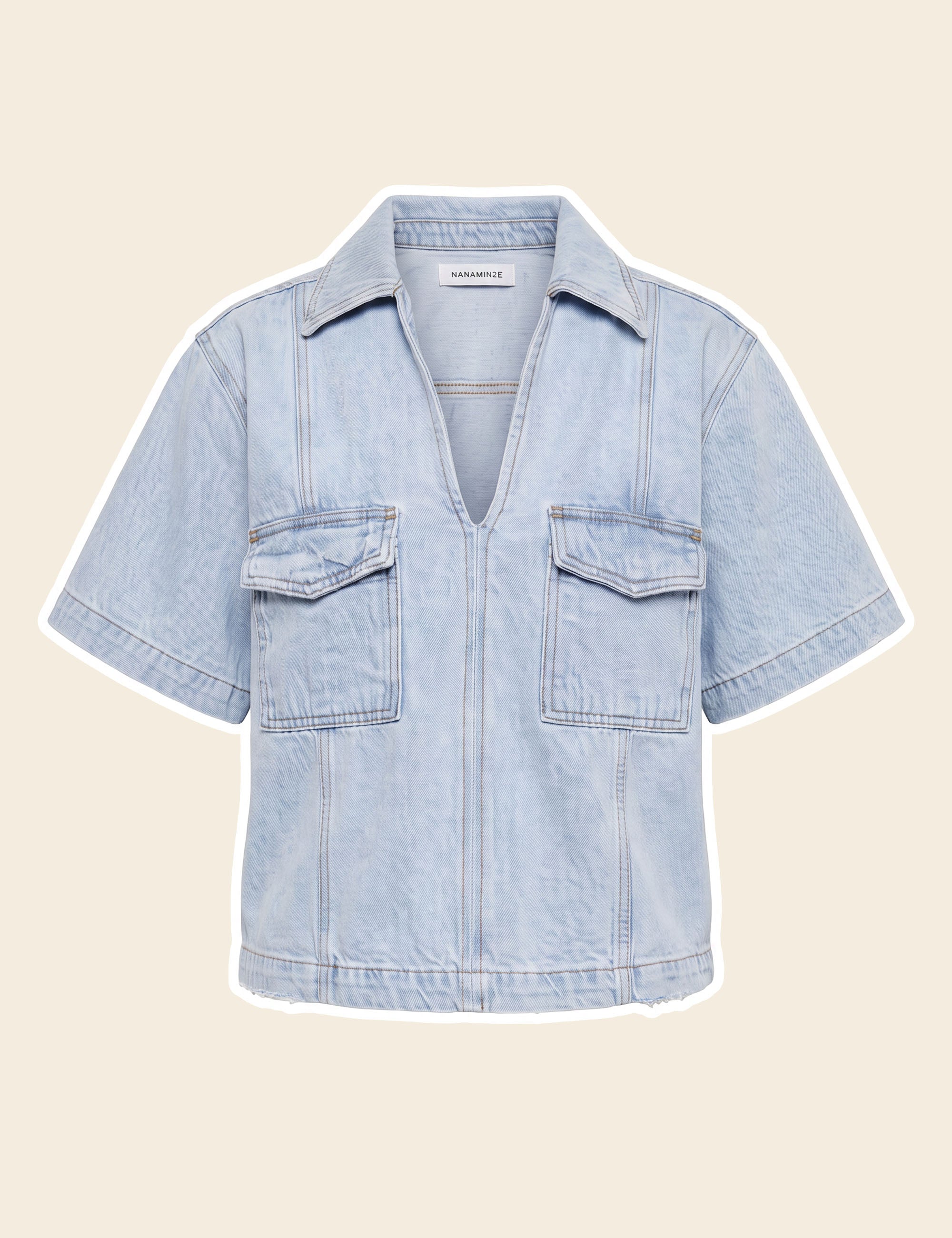 Camisa Thaissa Denim Jeans Claro