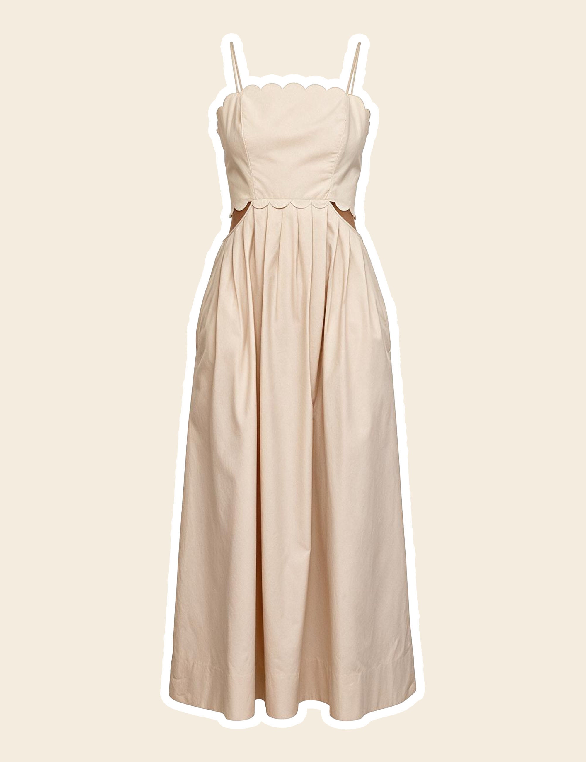 Vestido Miranda Tricoline Areia