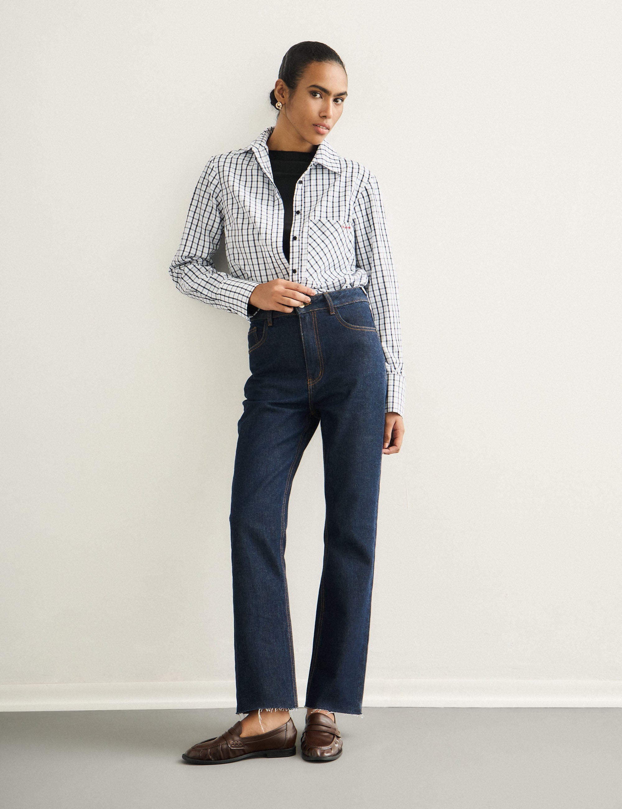 Camisa Mary Xadrez Branco