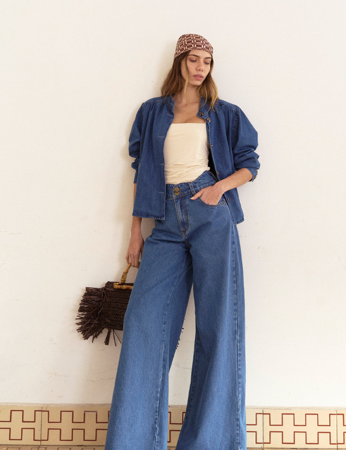 Calça Ondas Denim Medio