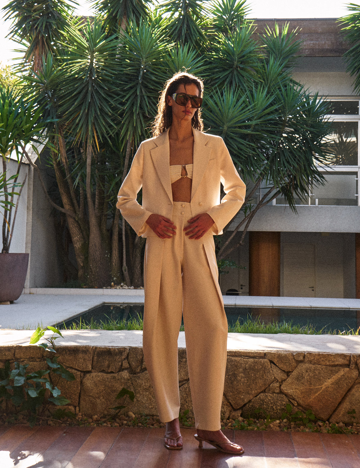 Blazer Karina Alfaiataria Marfim