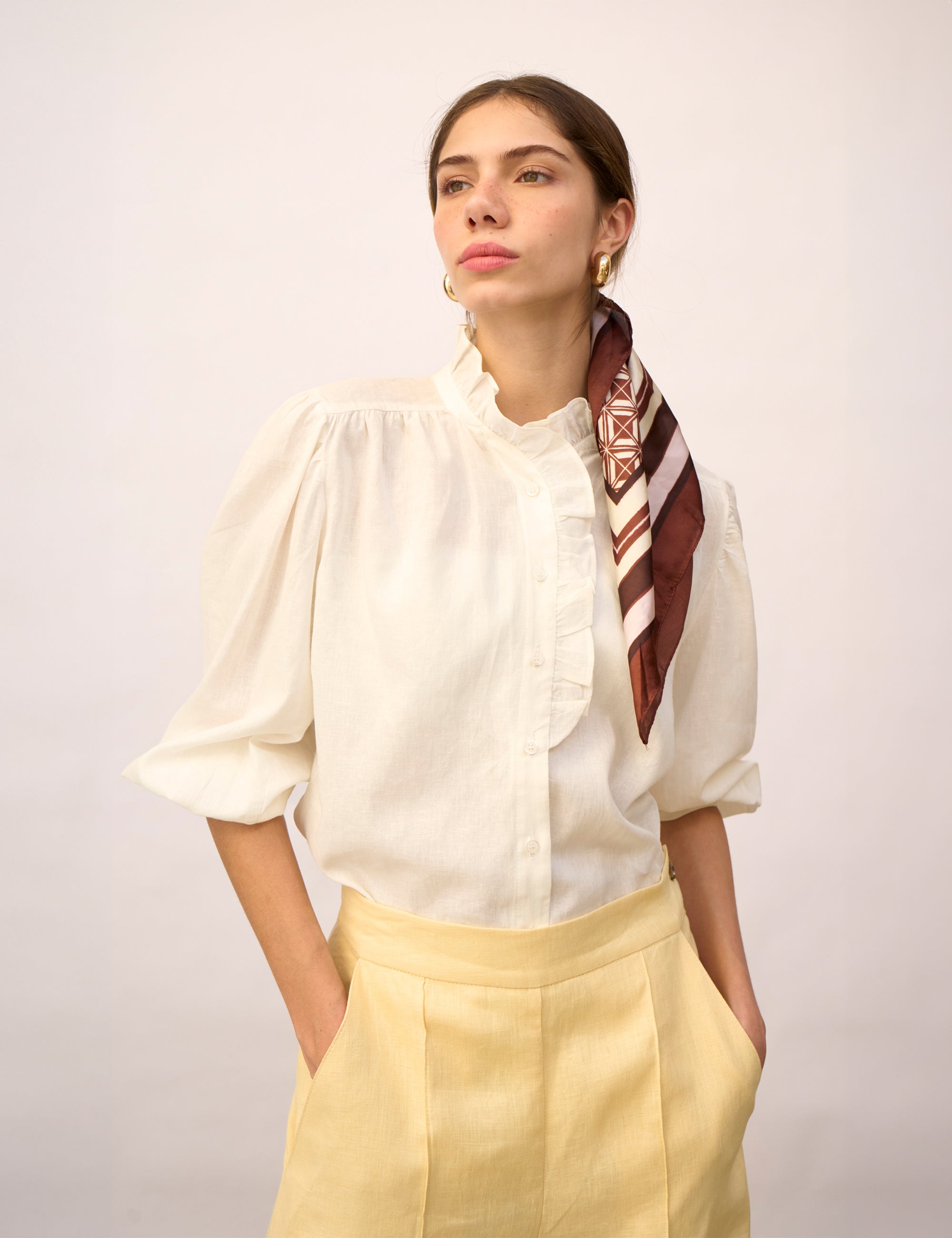 Camisa Lucy Viscolinho Off White