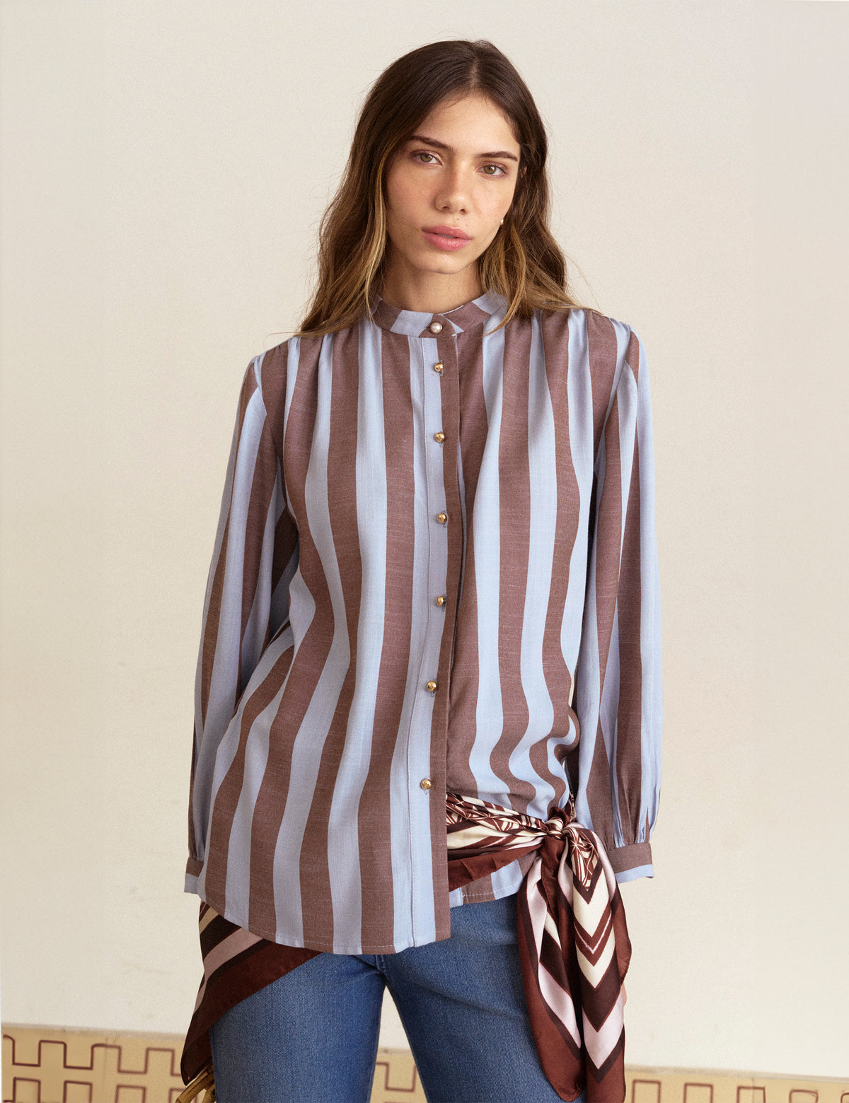 Camisa Fiorella Listrada Azul