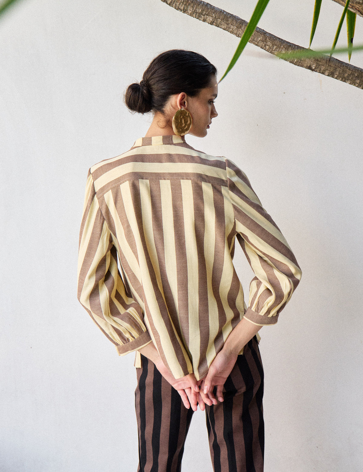 Camisa Fiorella Listrada Amarelo