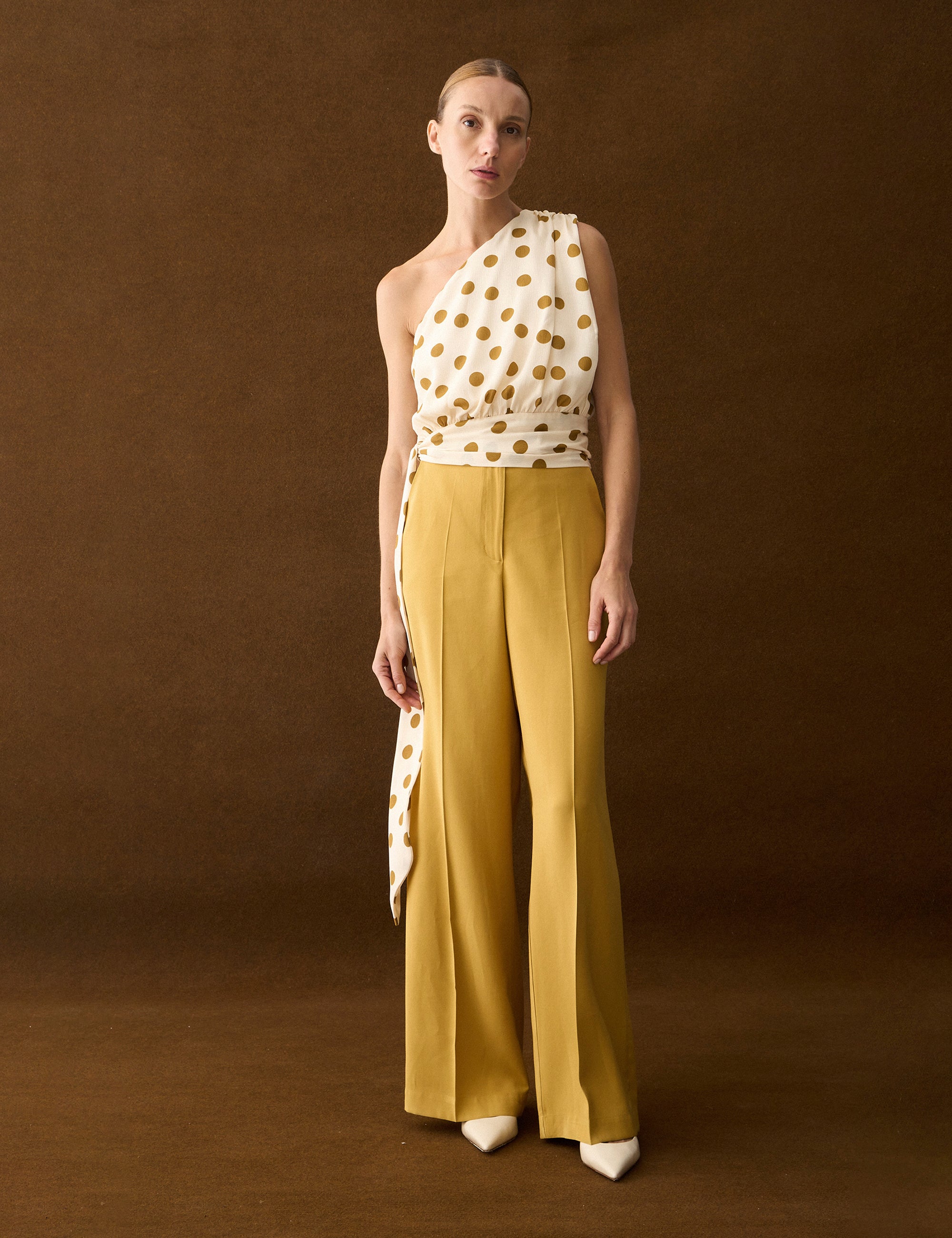 Calça Paulina Alfaiataria Mostarda