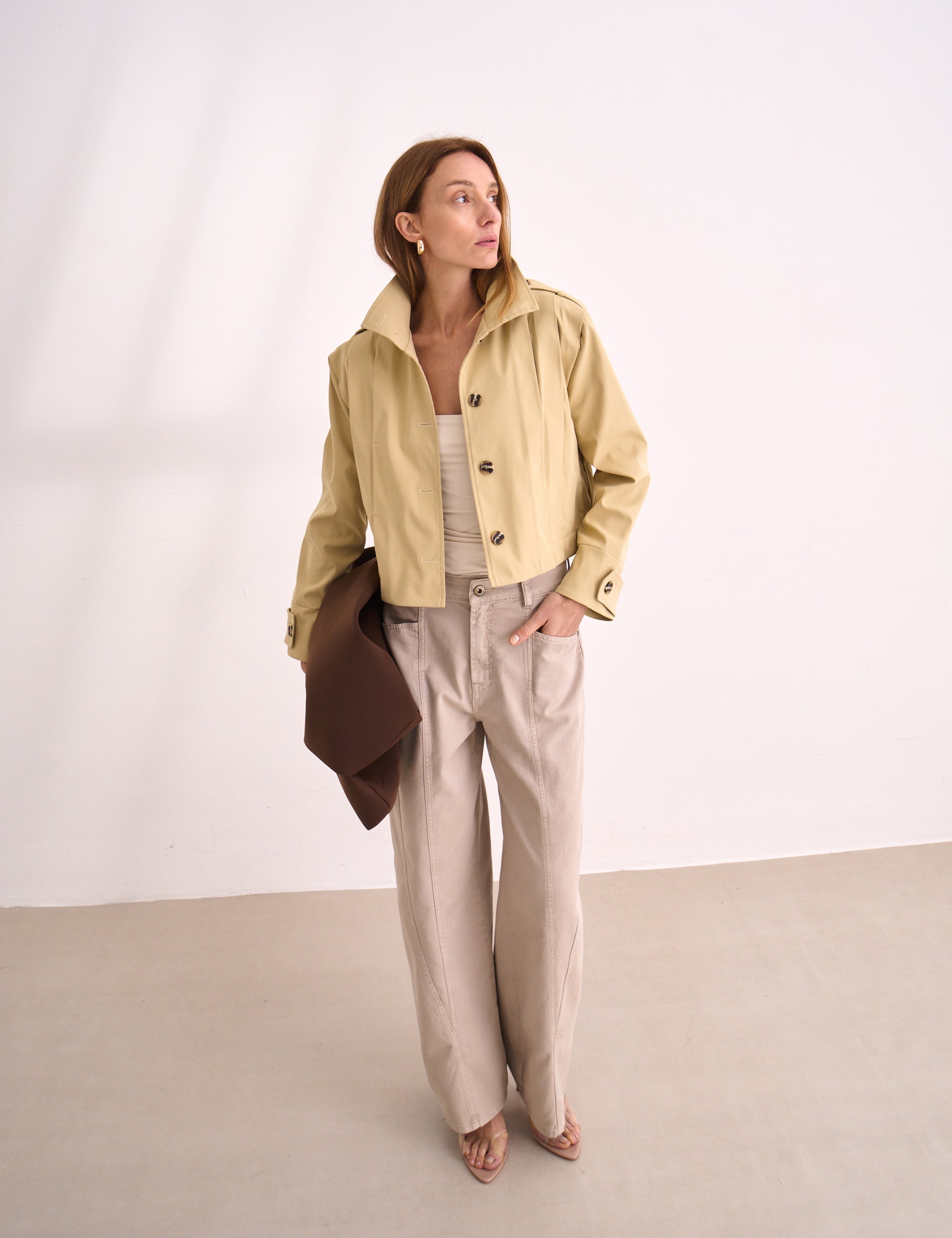 Jaqueta Delphine Sarja Areia