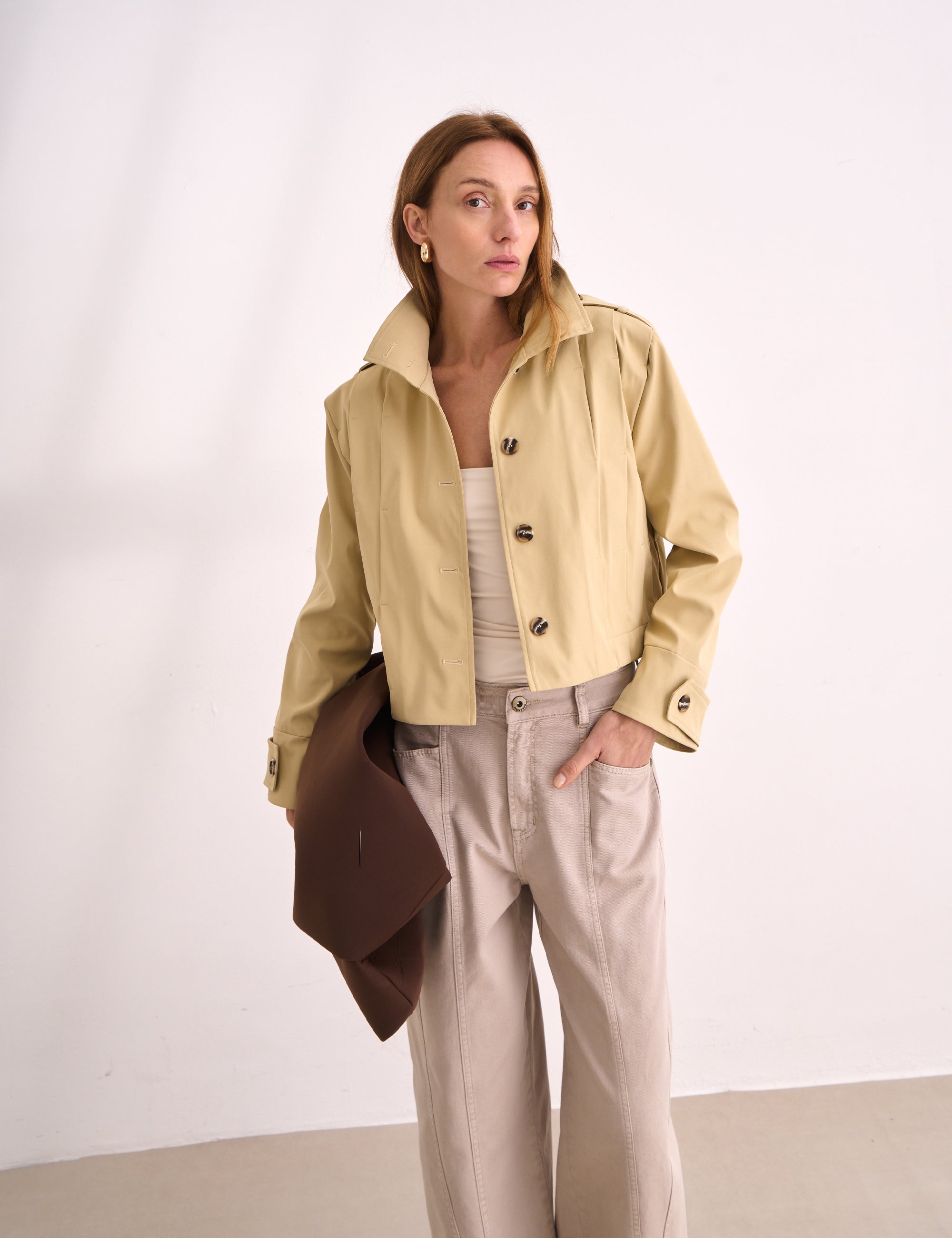Jaqueta Delphine Sarja Areia