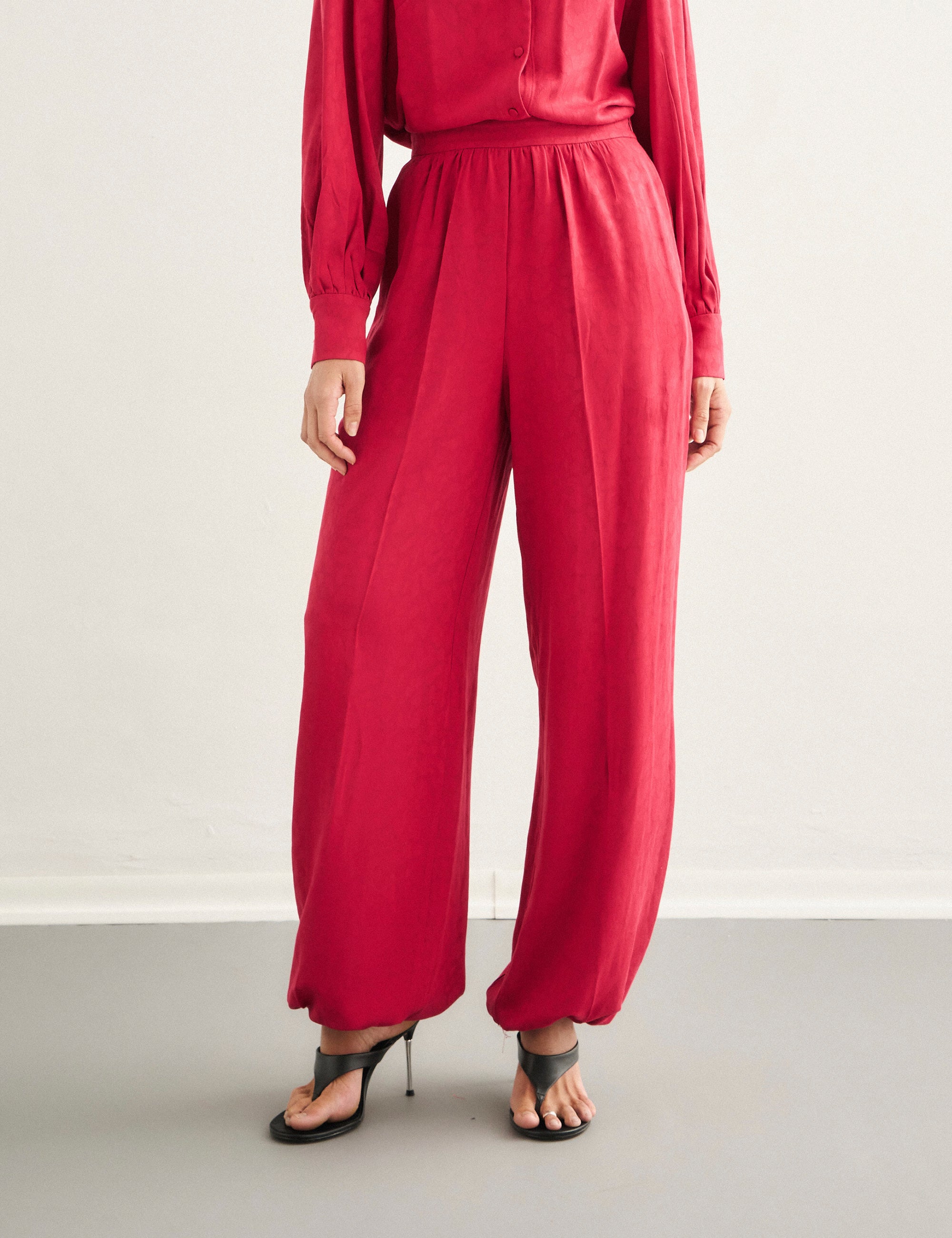 Calça Sandra Jacquard Vermelho