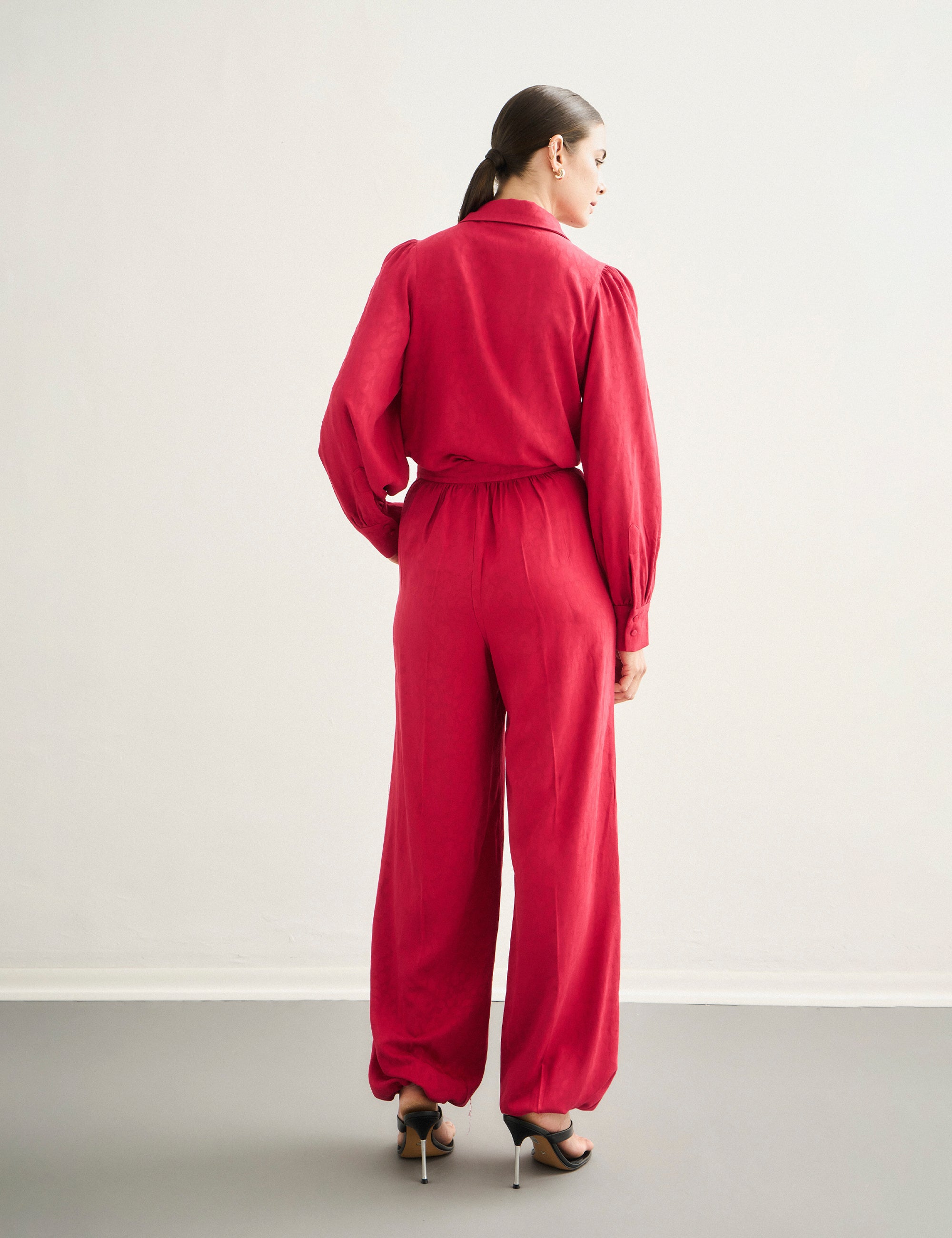 Calça Sandra Jacquard Vermelho
