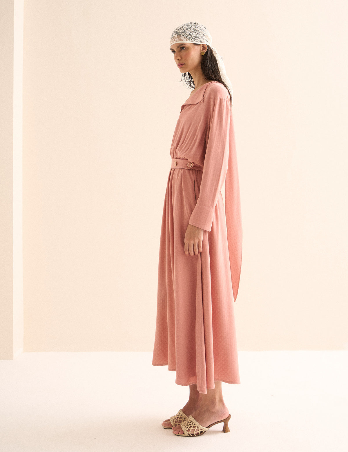 Vestido Karina Jacquard Rose