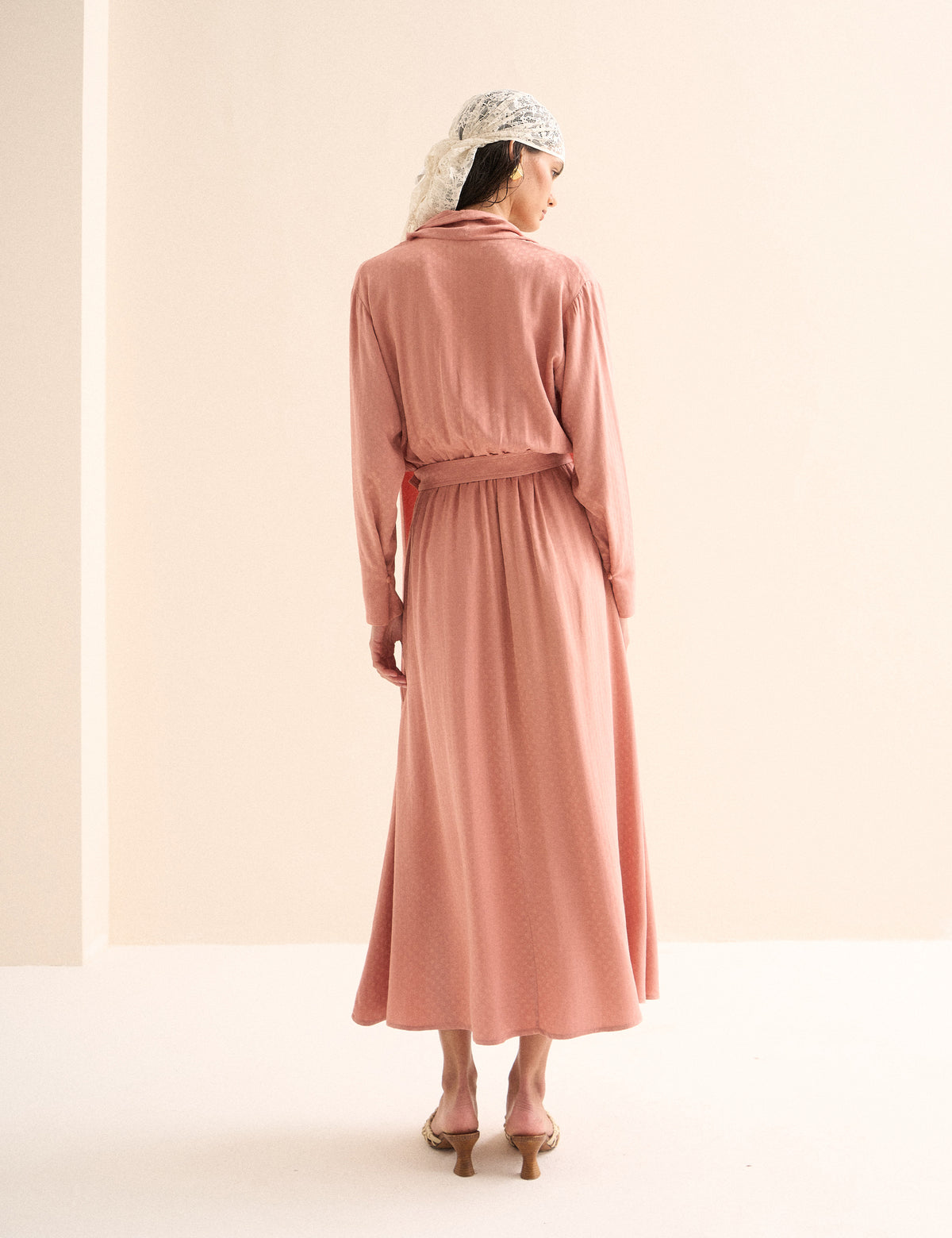 Vestido Karina Jacquard Rose