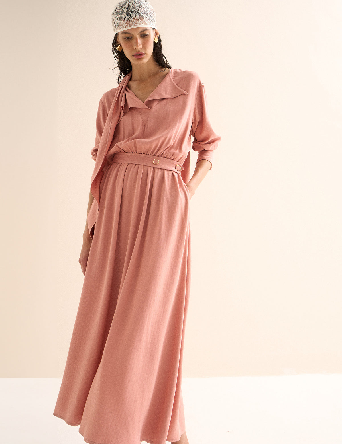 Vestido Karina Jacquard Rose
