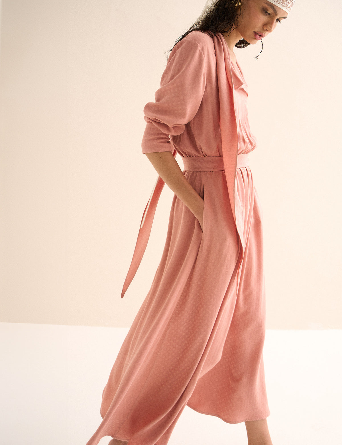 Vestido Karina Jacquard Rose
