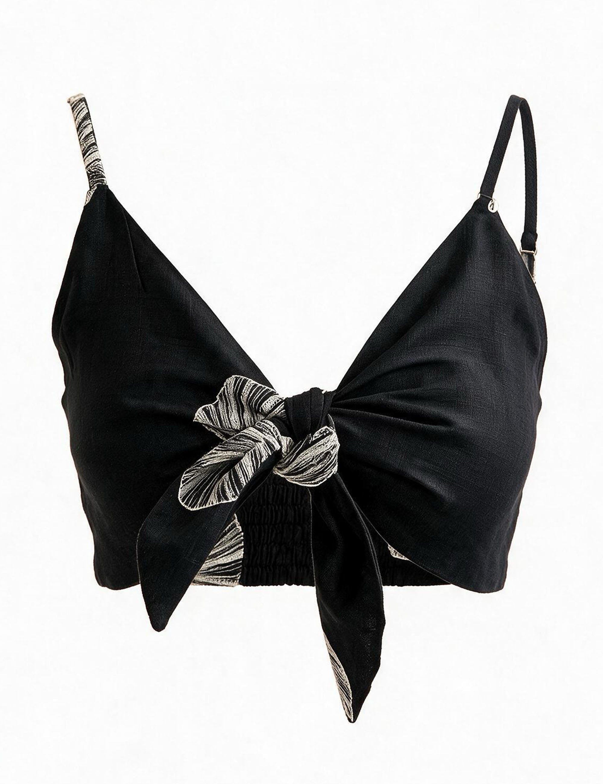 Top Palmer Bordado Preto