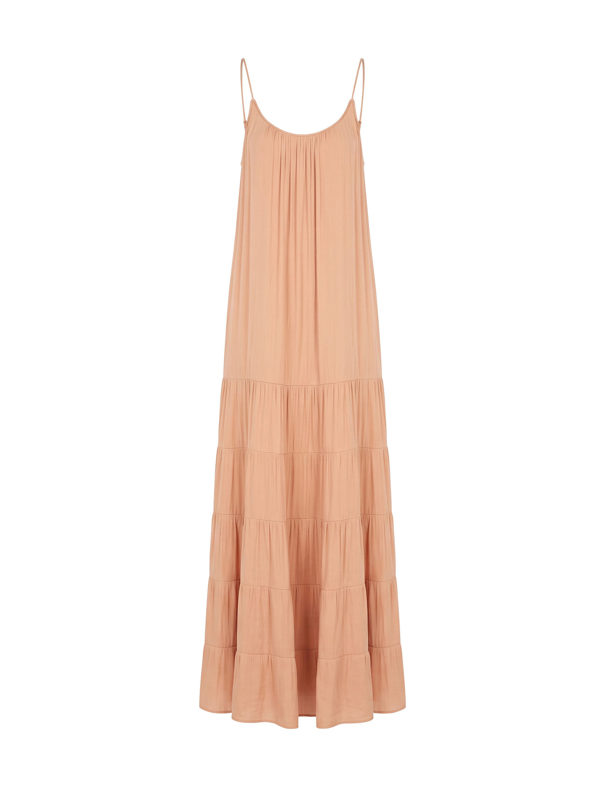 Vestido Fluido Cetim Pêssego